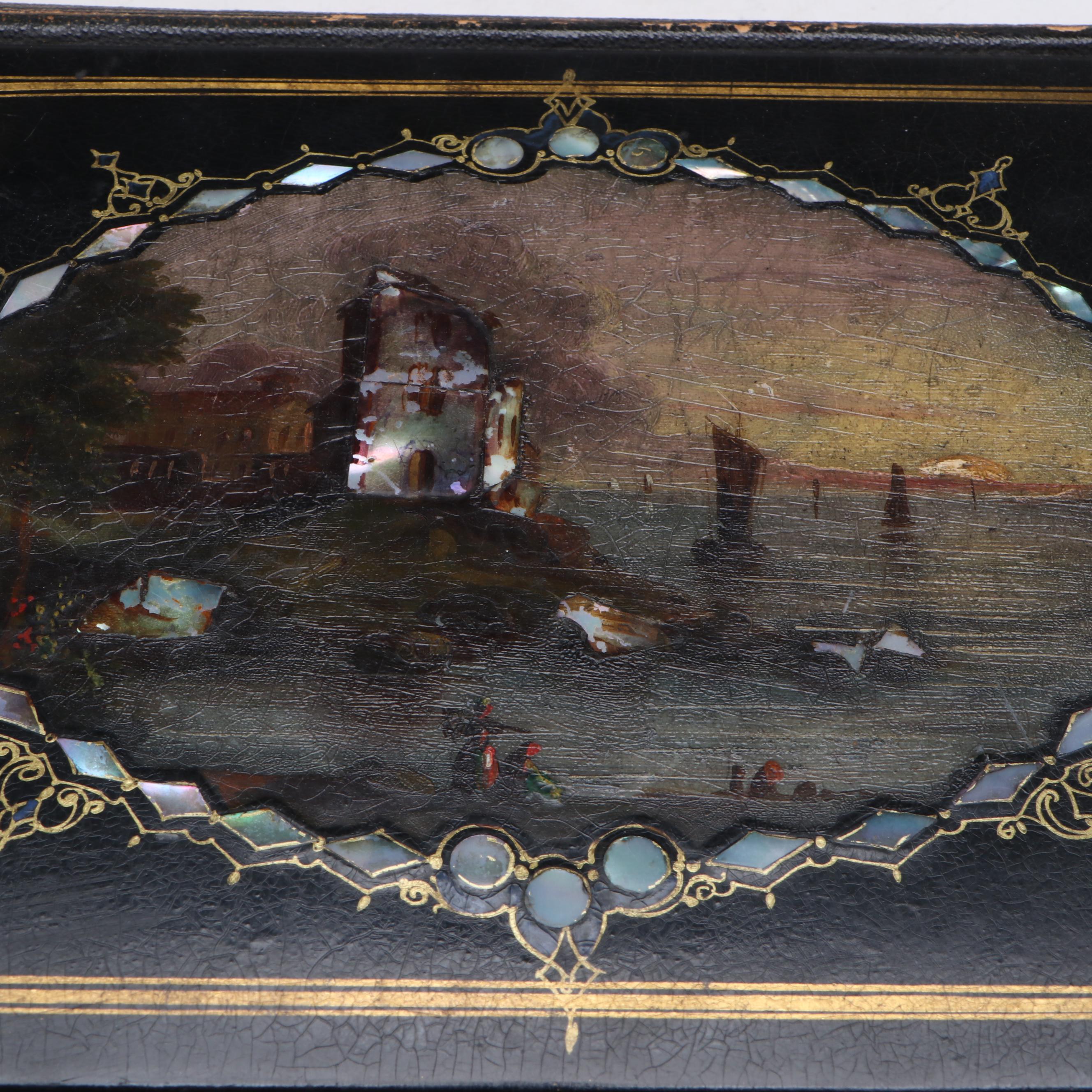 Mother-of-Pearl Inlay Leather Bound "Leaflets of Memory: An Illuminated Annual"