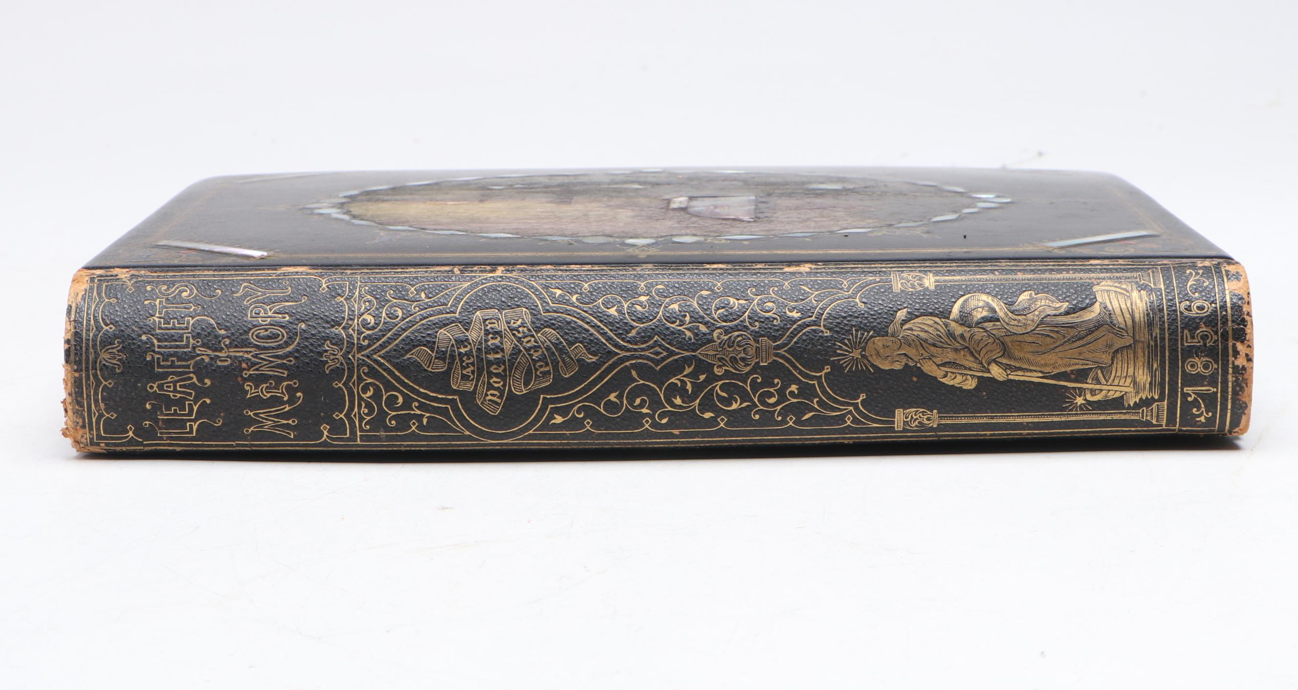 Mother-of-Pearl Inlay Leather Bound "Leaflets of Memory: An Illuminated Annual"