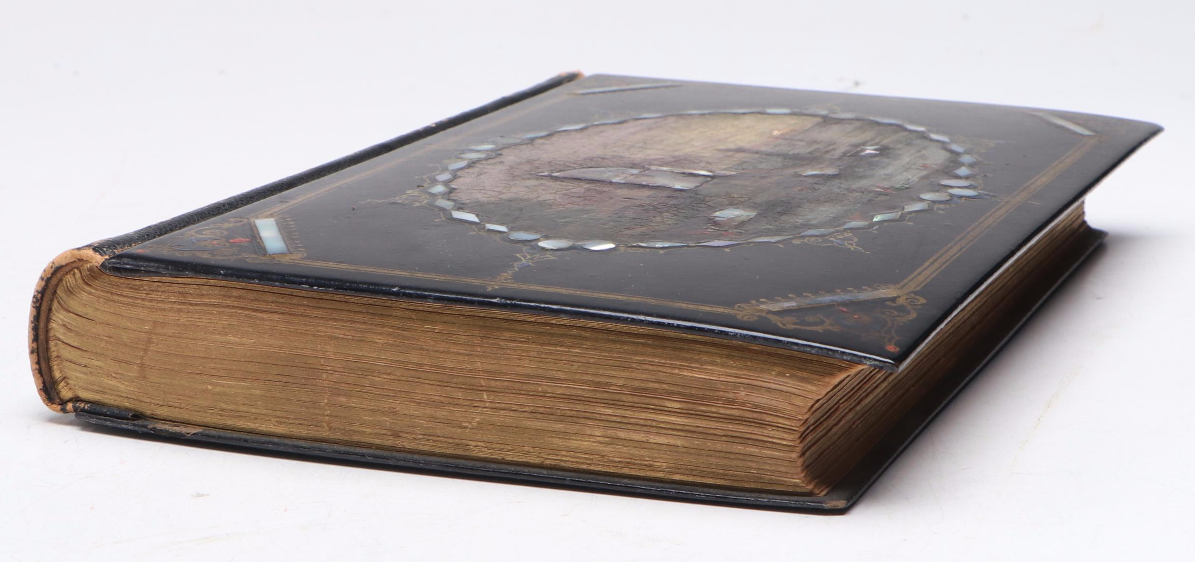 Mother-of-Pearl Inlay Leather Bound "Leaflets of Memory: An Illuminated Annual"