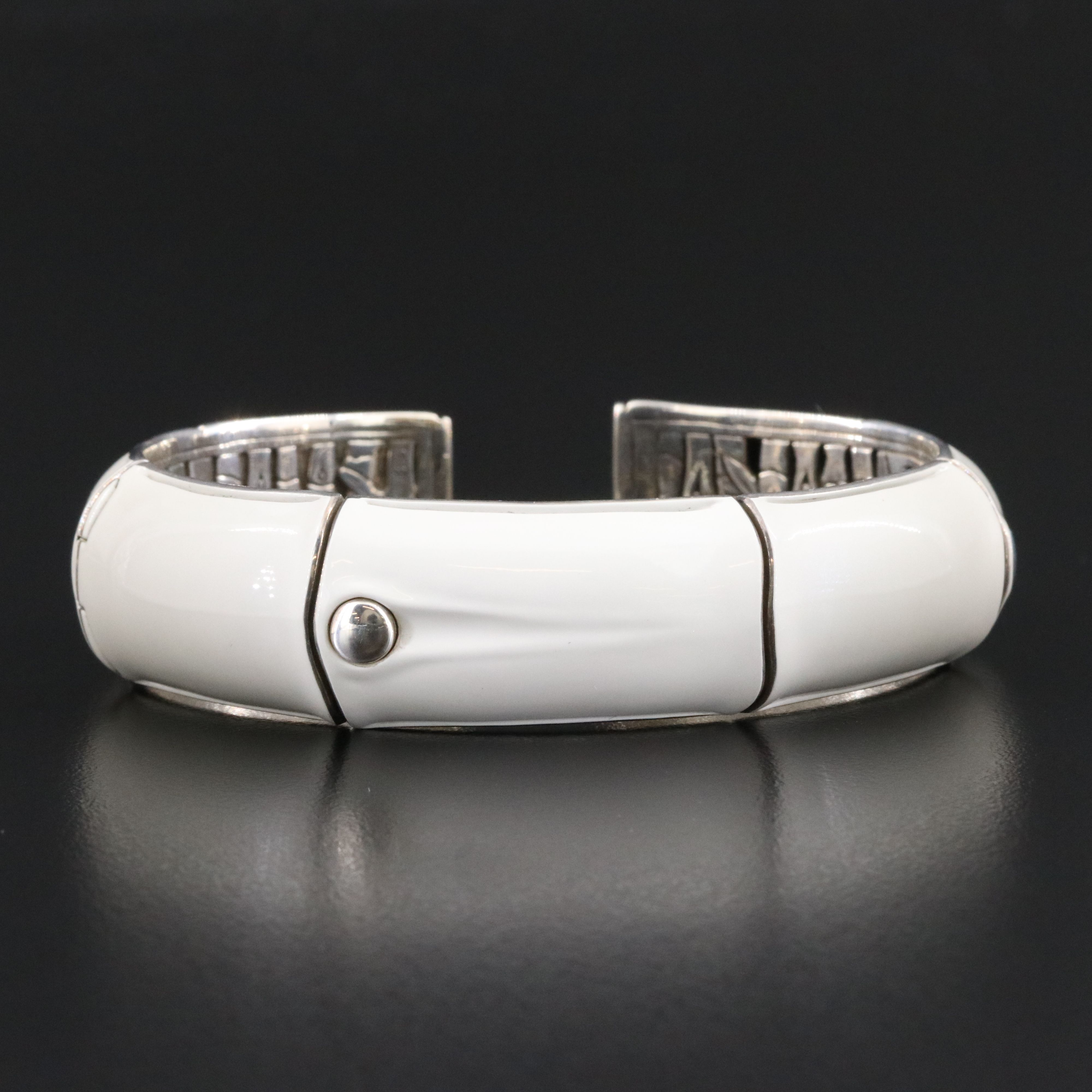 John Hardy Bamboo Sterling Enamel Cuff Bracelet