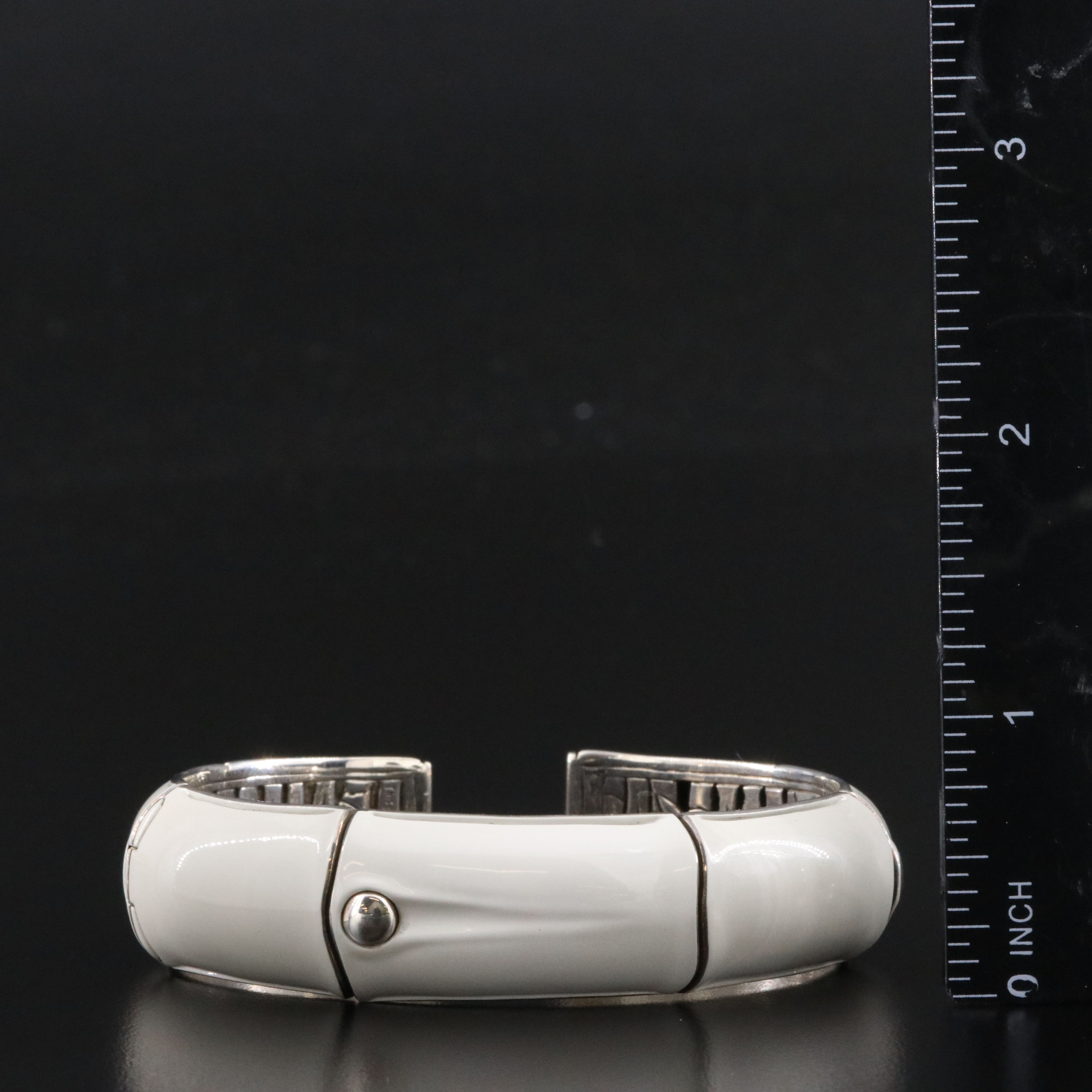 John Hardy Bamboo Sterling Enamel Cuff Bracelet