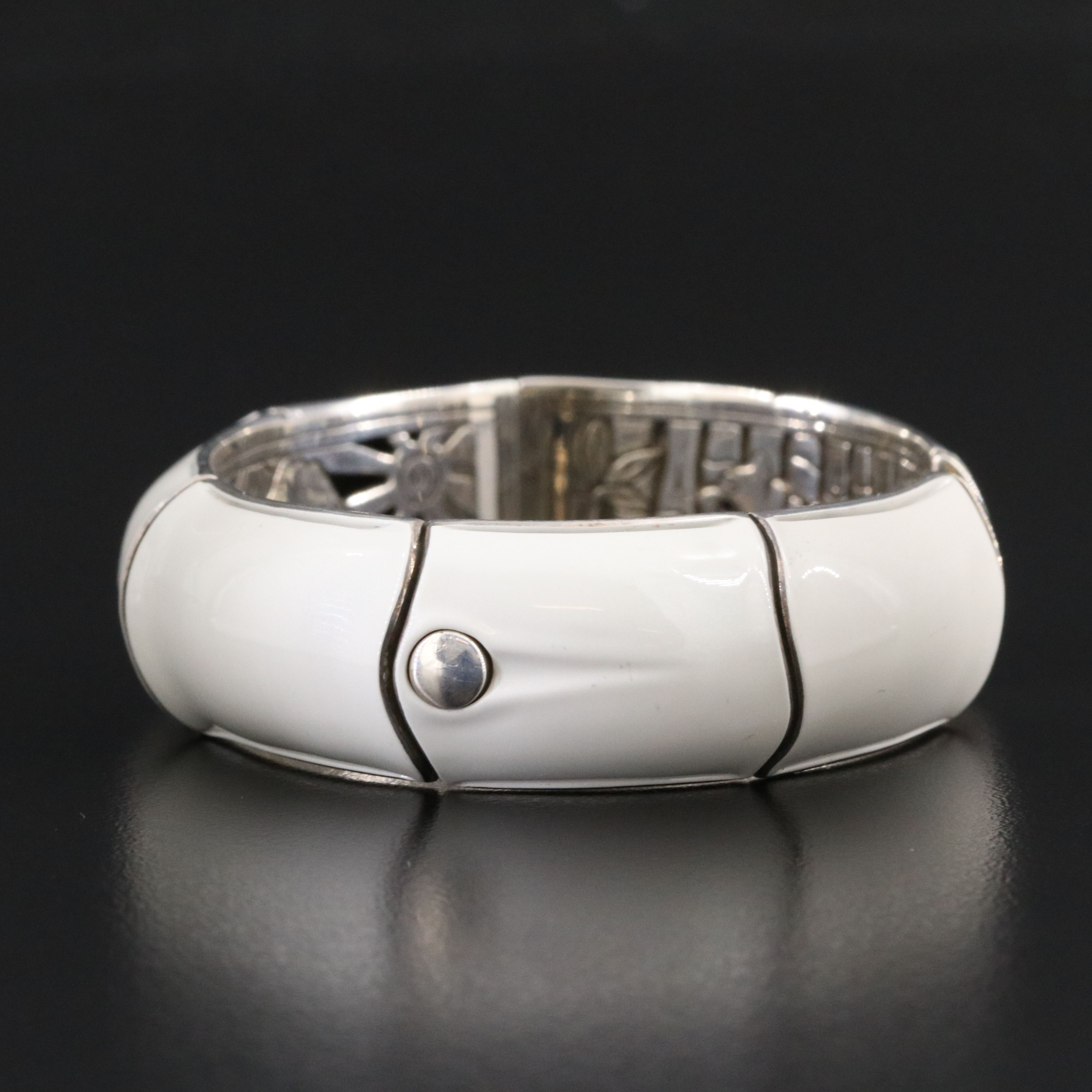 John Hardy Bamboo Sterling Enamel Cuff Bracelet
