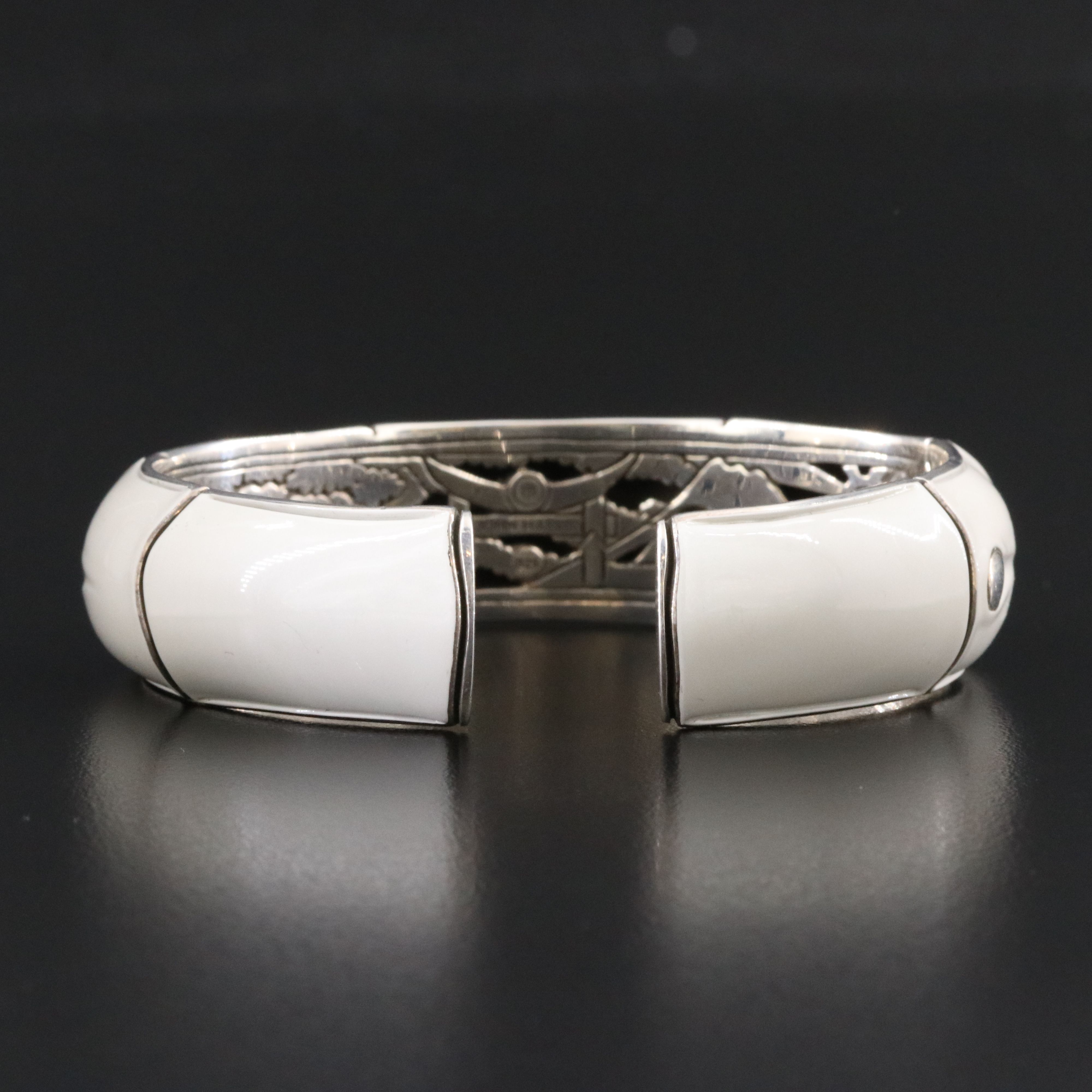 John Hardy Bamboo Sterling Enamel Cuff Bracelet
