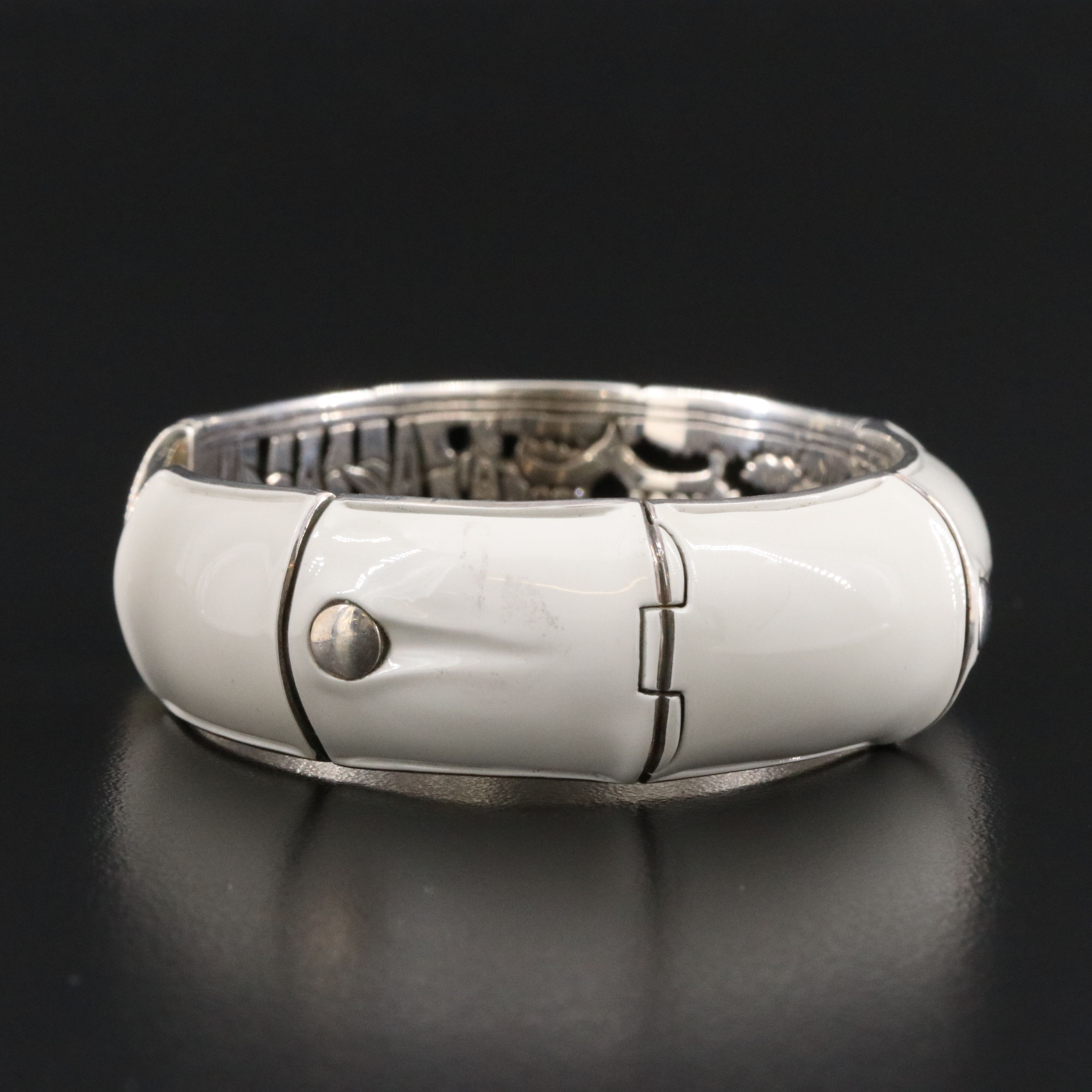 John Hardy Bamboo Sterling Enamel Cuff Bracelet