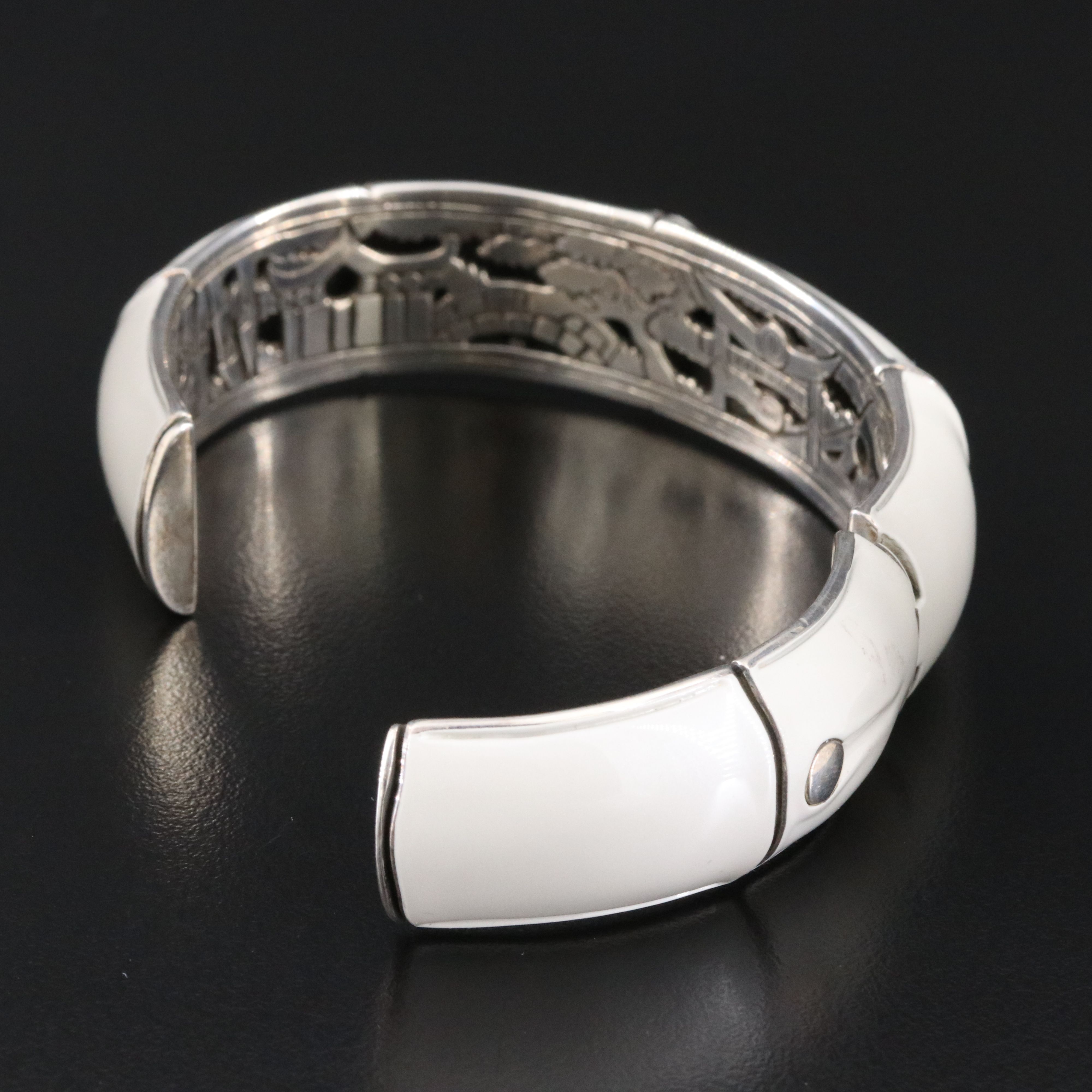 John Hardy Bamboo Sterling Enamel Cuff Bracelet