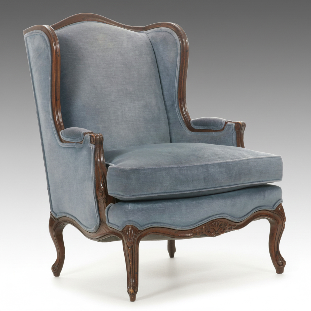 Henredon French Provincial Style Wingback Armchair, Late 20th Century