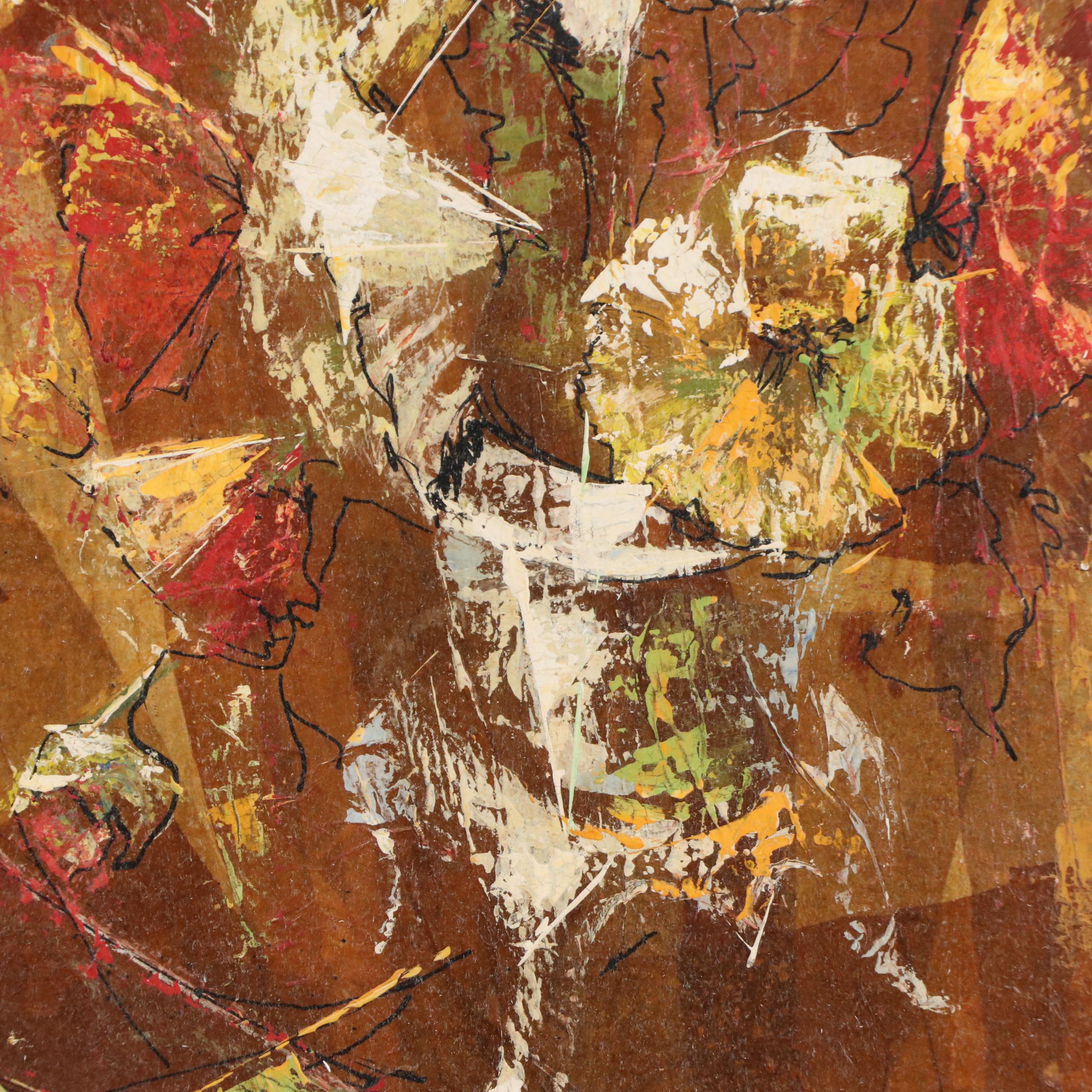 Abstract Expressionistic Floral Still Life, Late 20th Century