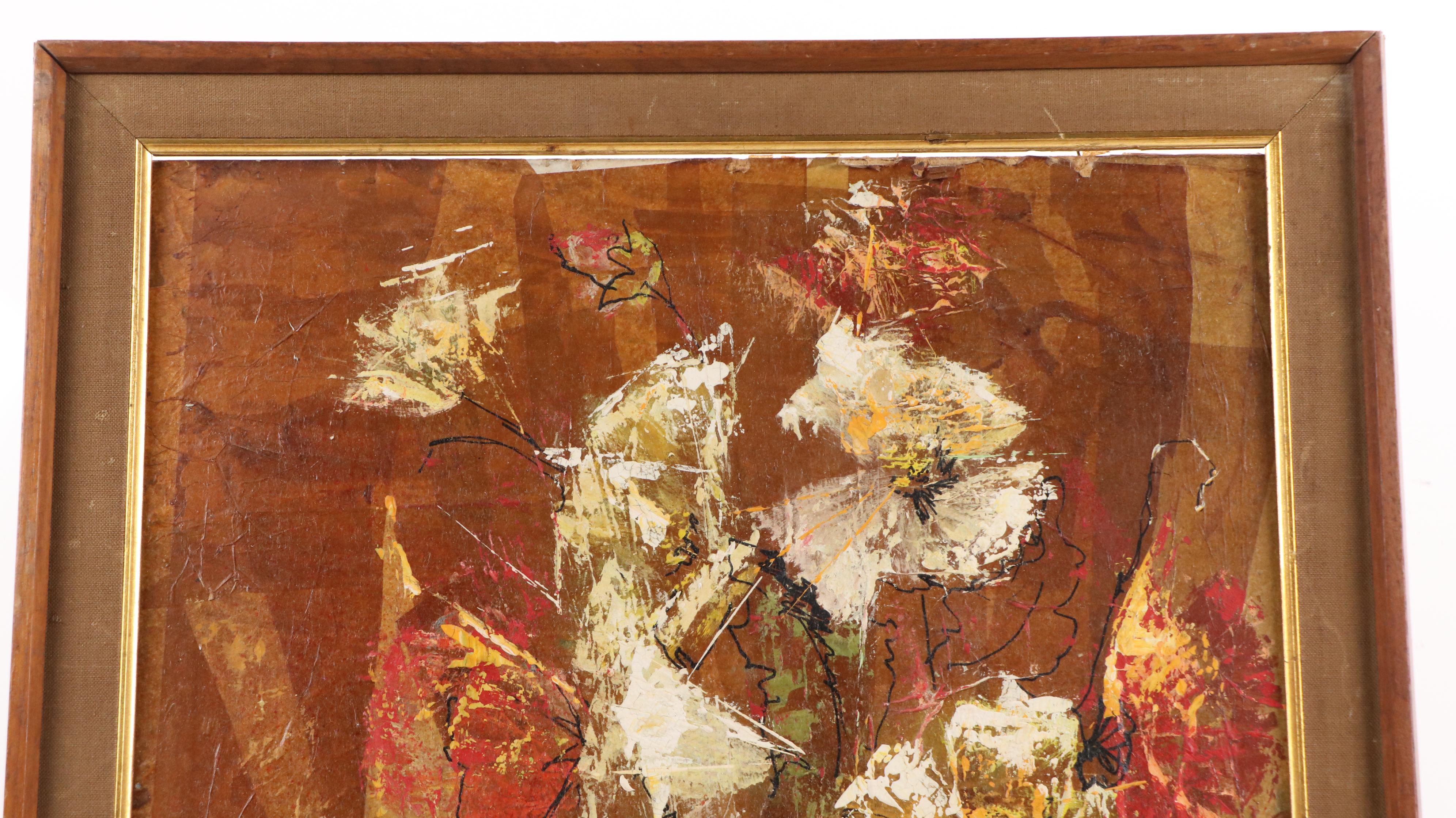 Abstract Expressionistic Floral Still Life, Late 20th Century