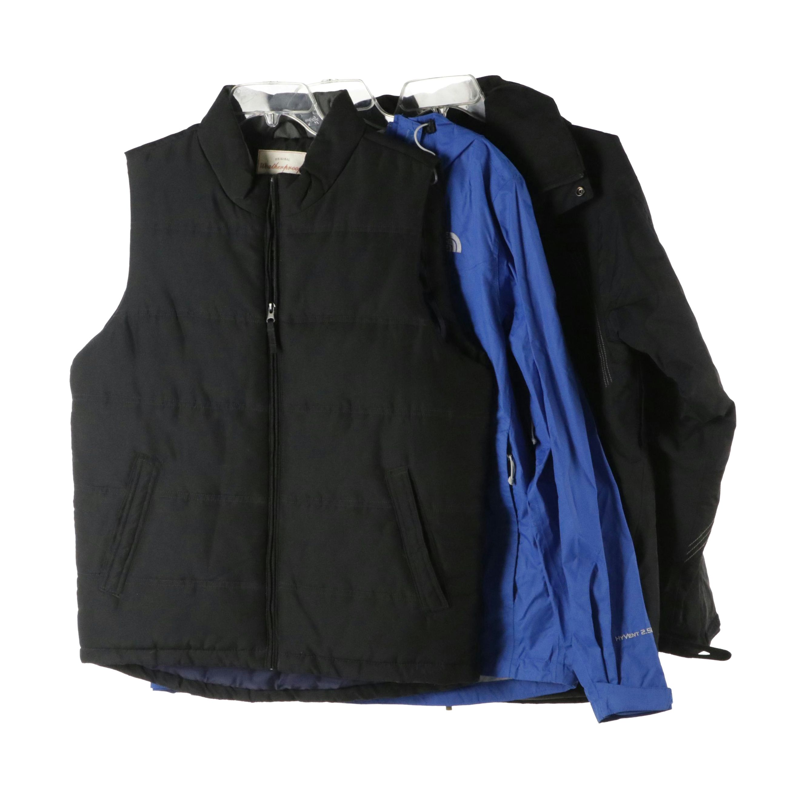 Men's The North Face Hooded Rain Jacket, Solaris Coat and Other Vest