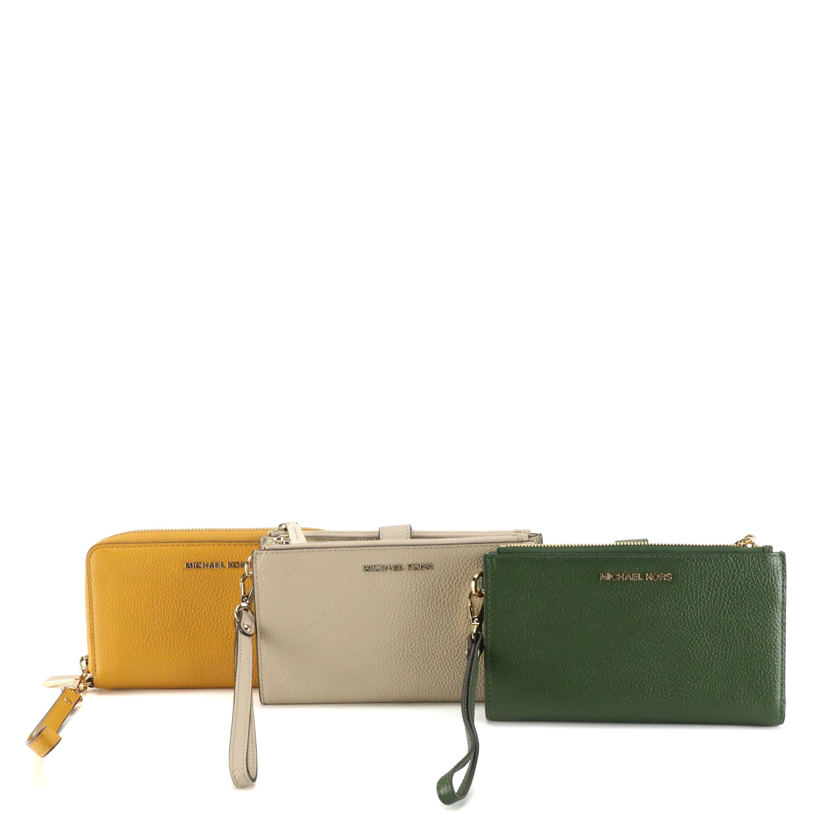 Michael Kors Bifold and Zip-Around Long Wallets in Pebble Grained Leather