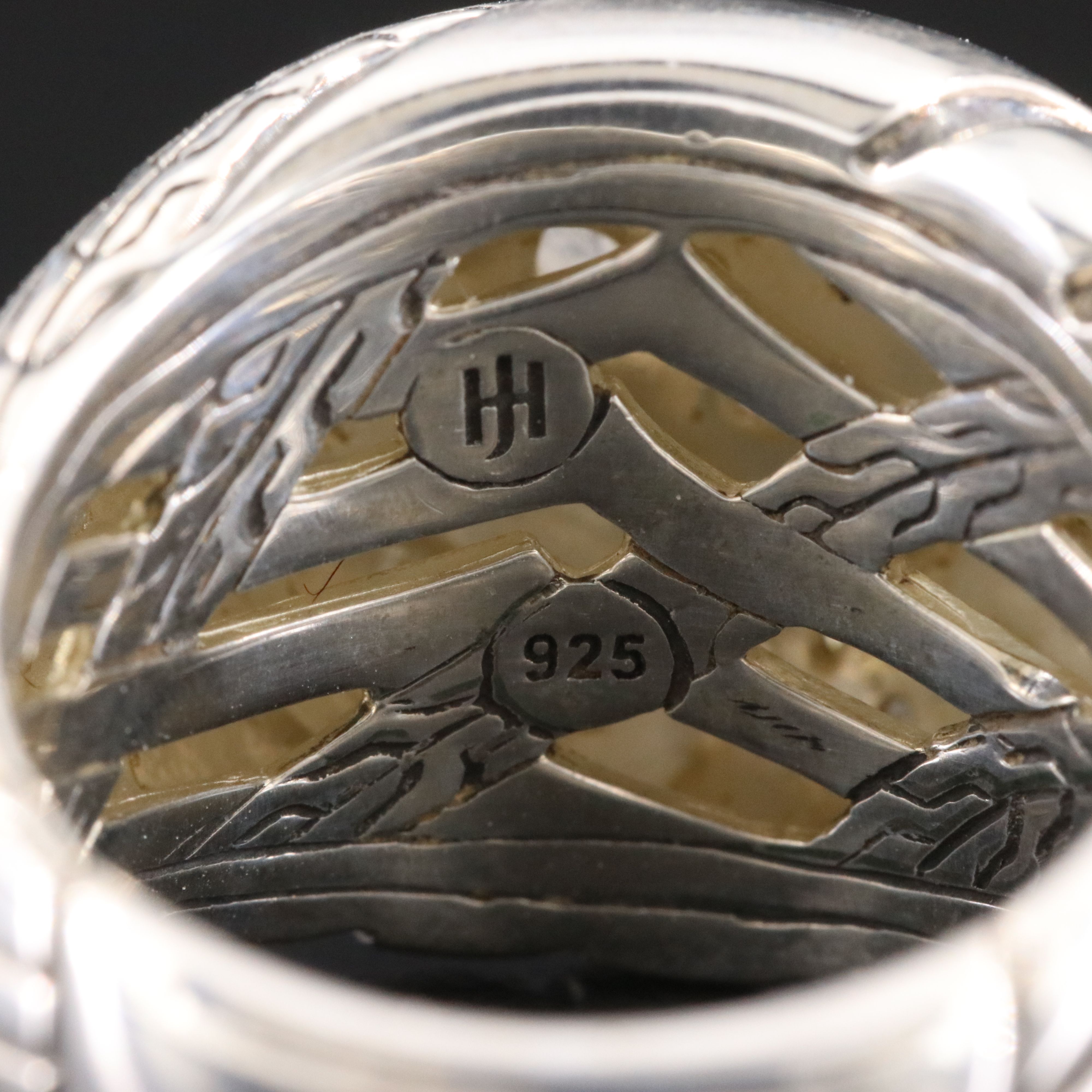 John Hardy Lahar Sterling Diamond Dome Ring