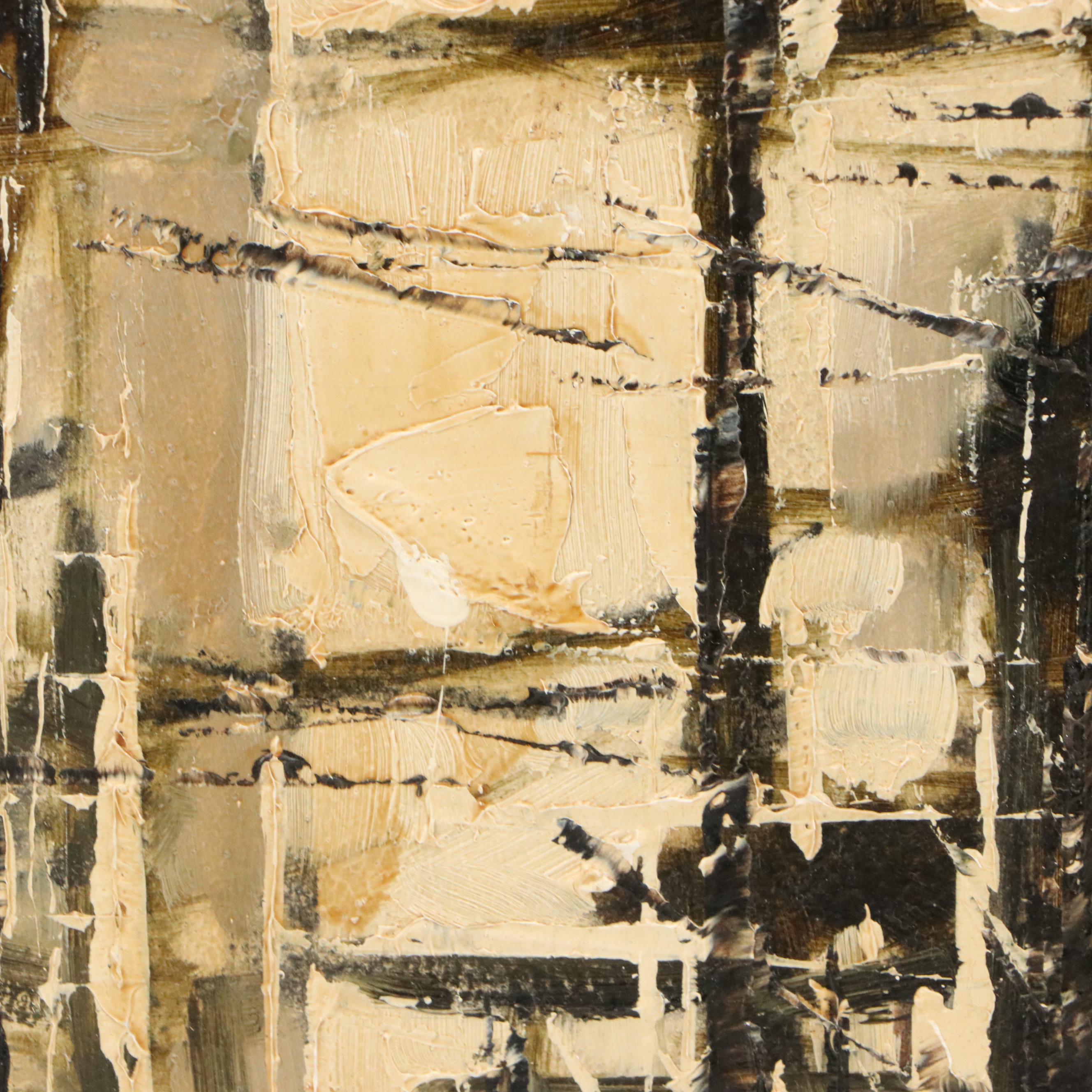 James Groody Oil Painting of Abstract Cityscape