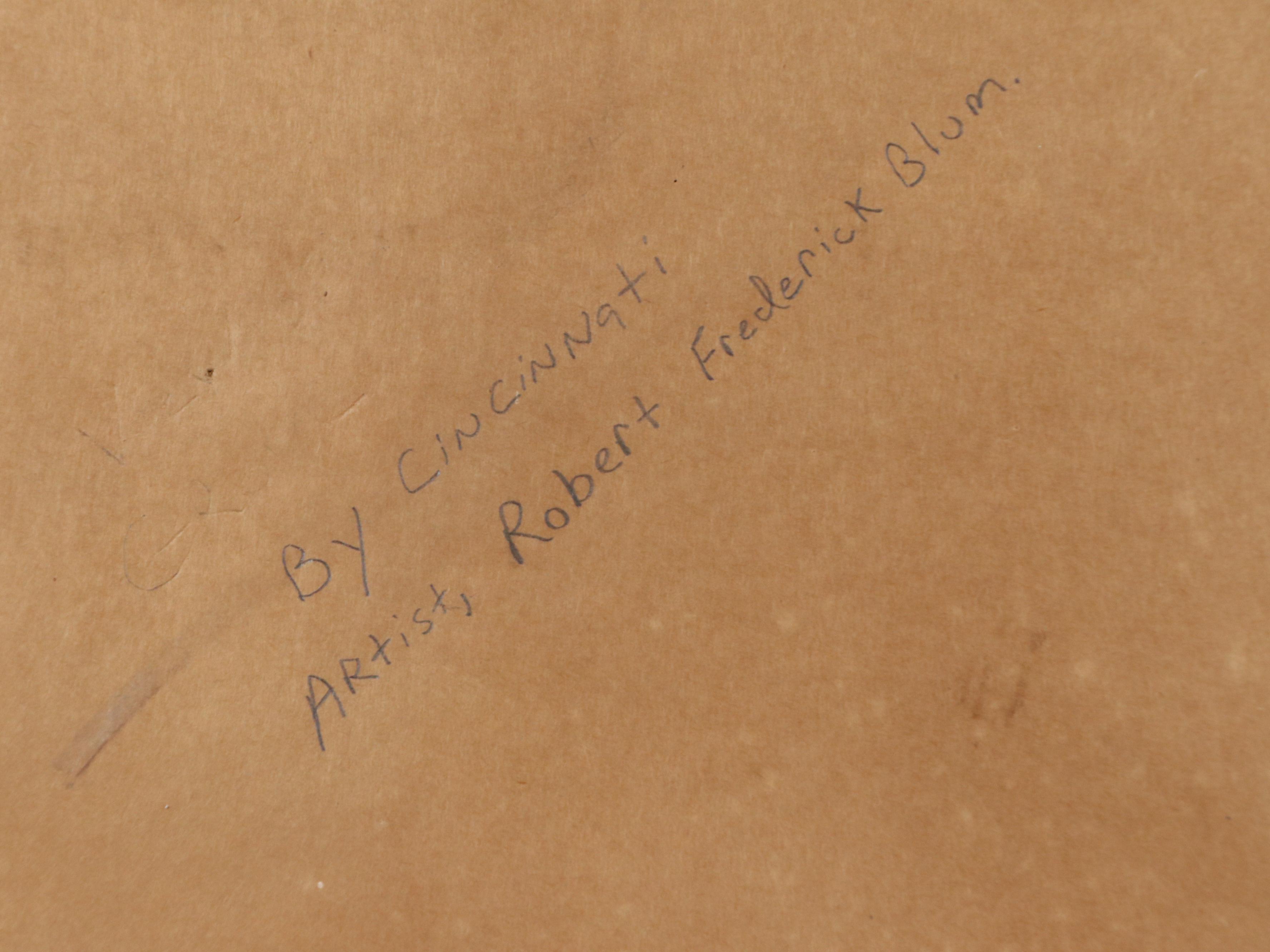 American School Landscape Watercolor Painting of House with Tree, 20th Century