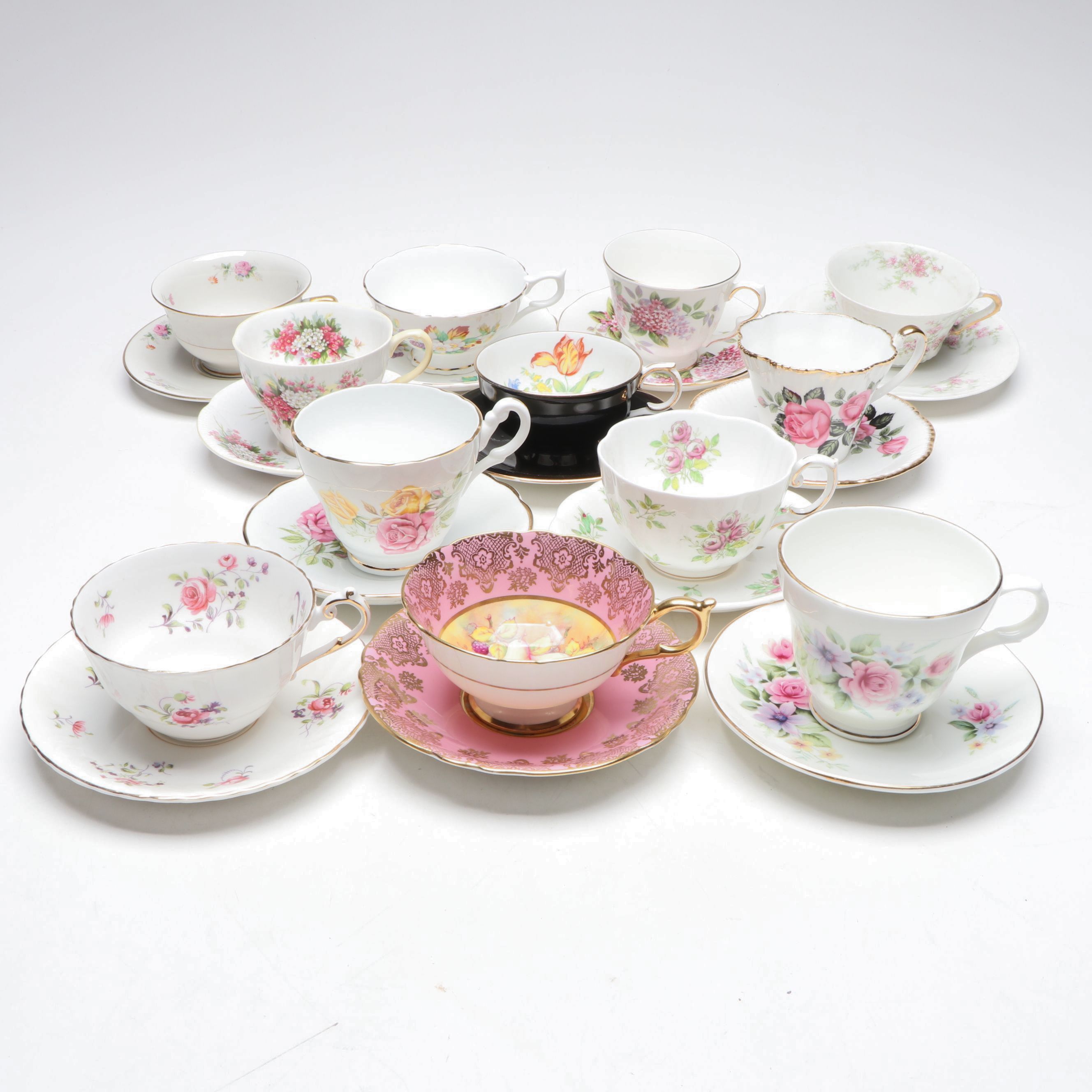 Paragon "Golden Harvest" with Other Teacups and Saucers