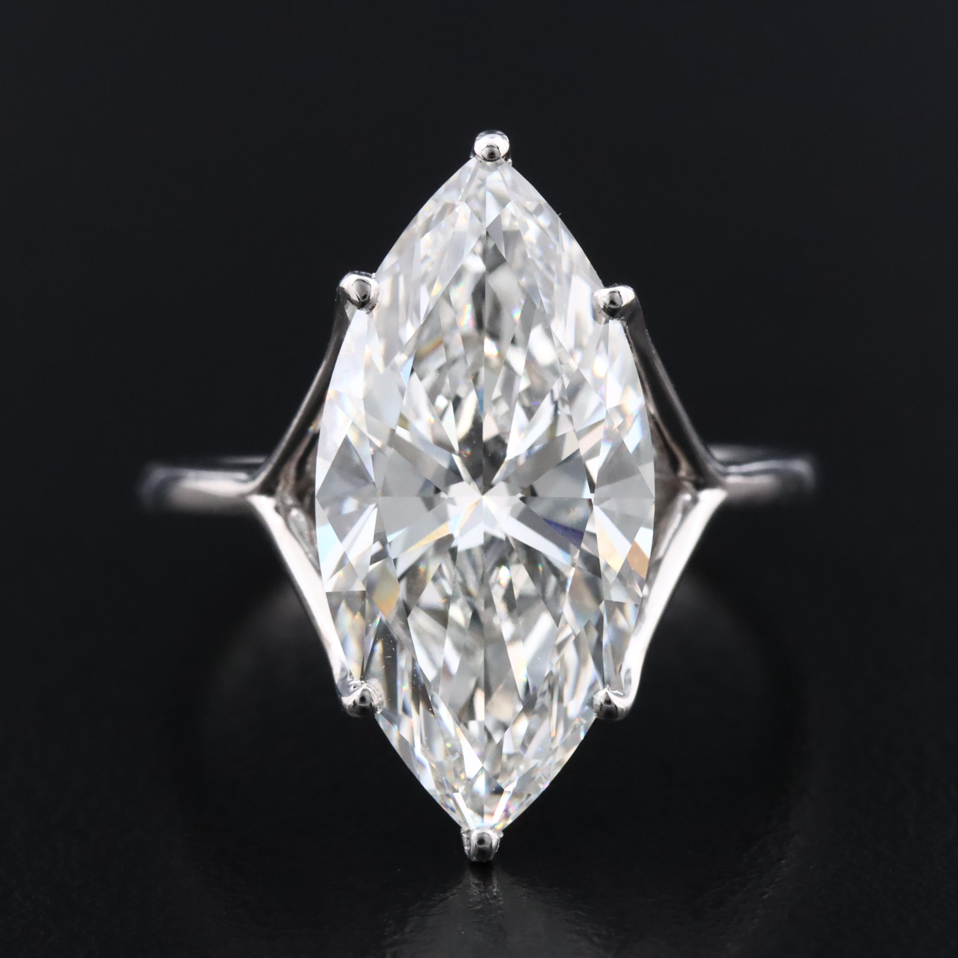 18K 7.04 CT Lab Grown Diamond Solitaire Ring with IGI Report