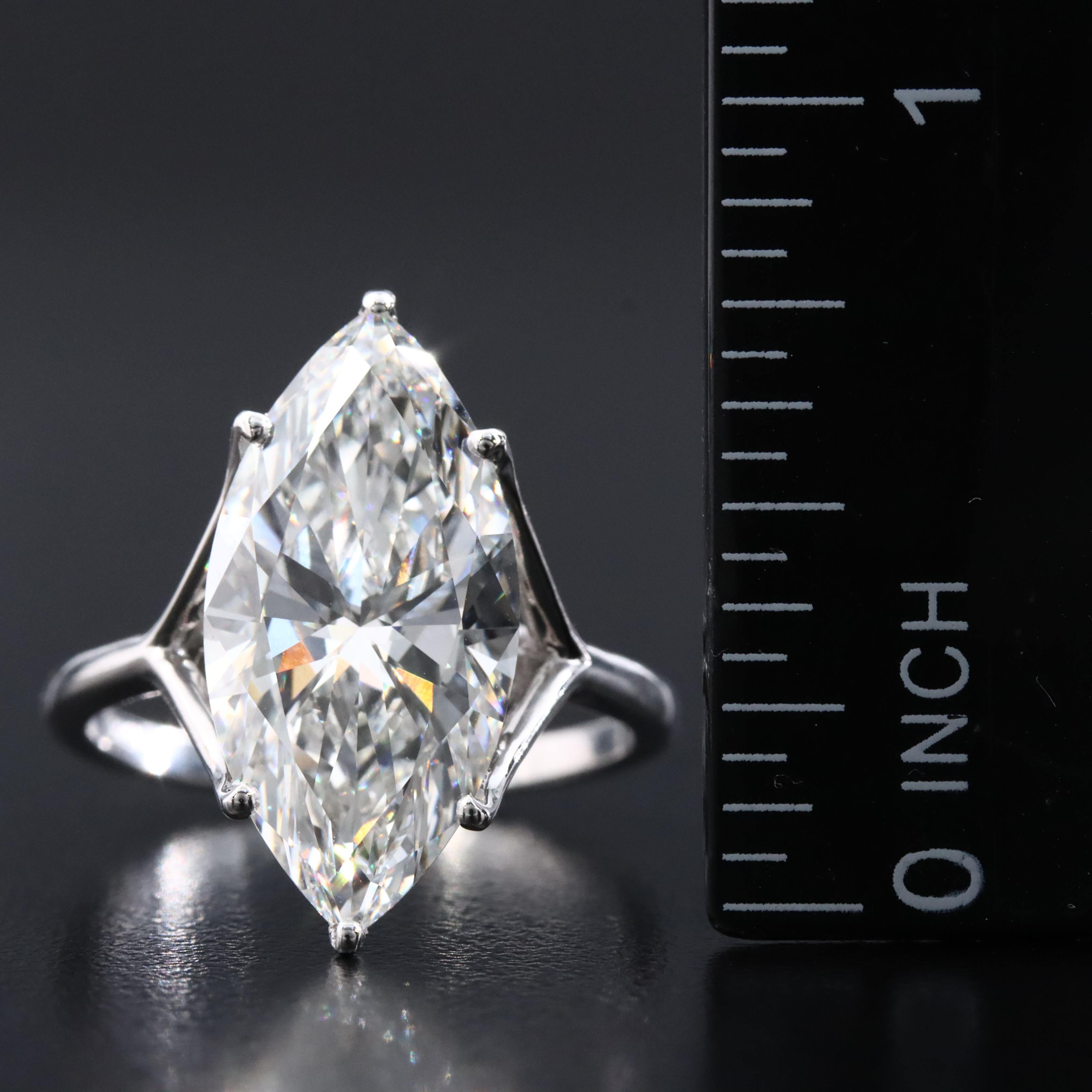 18K 7.04 CT Lab Grown Diamond Solitaire Ring with IGI Report