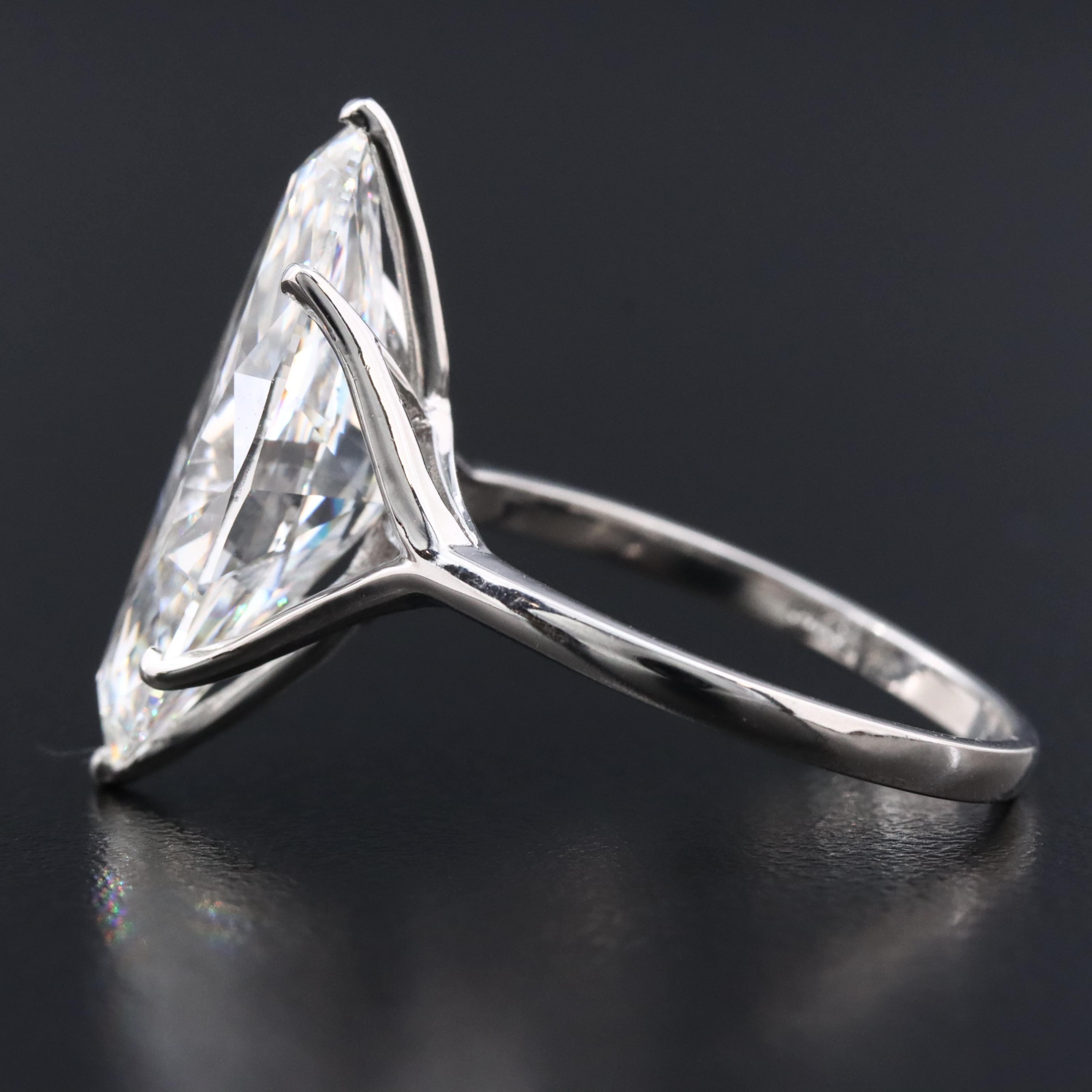 18K 7.04 CT Lab Grown Diamond Solitaire Ring with IGI Report