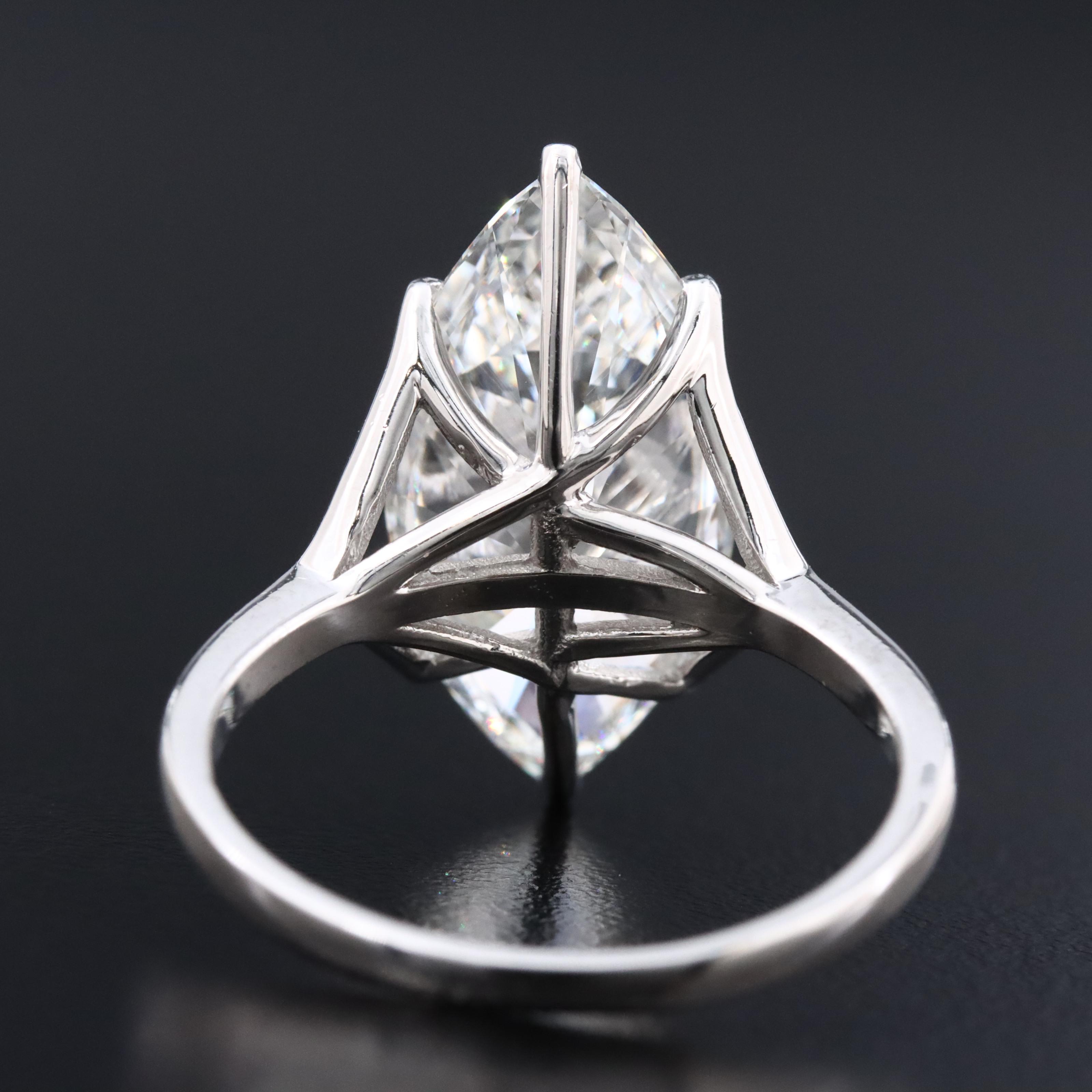 18K 7.04 CT Lab Grown Diamond Solitaire Ring with IGI Report