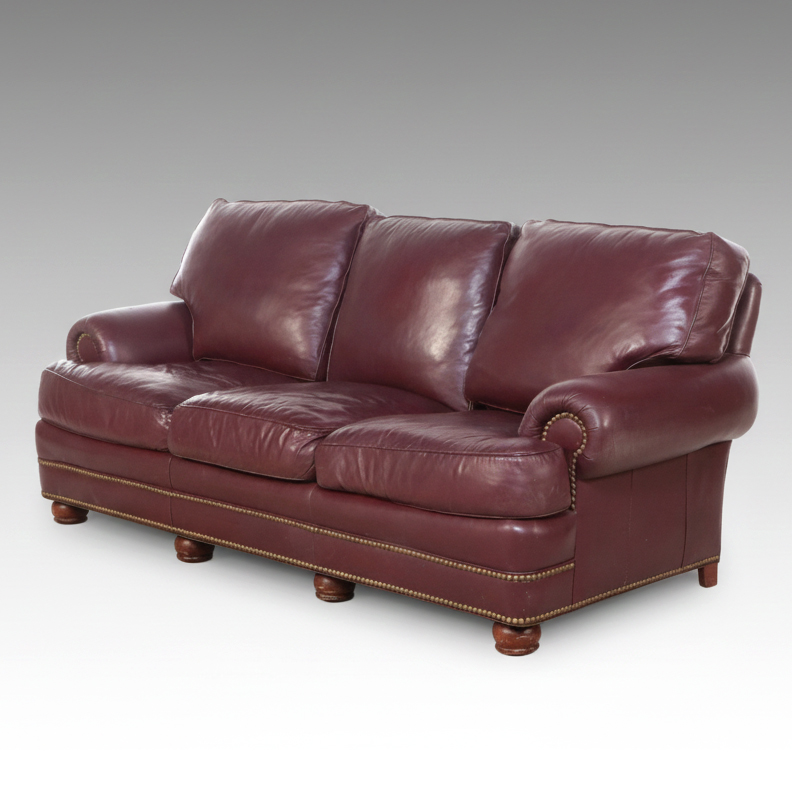Hancock & Moore Leather Sofa with Nailhead Trim