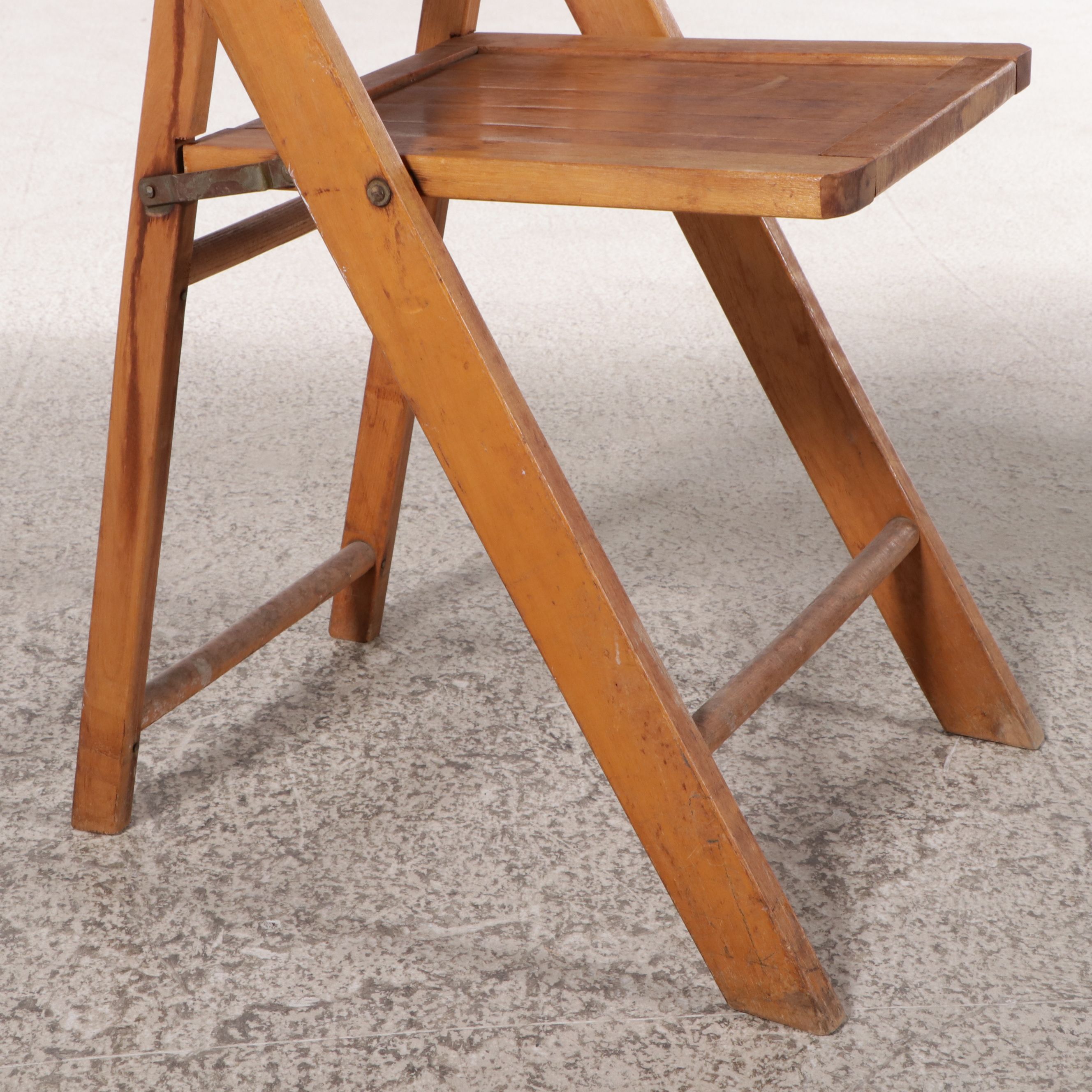 Six Wood Folding Chairs, Early to Mid-20th Century