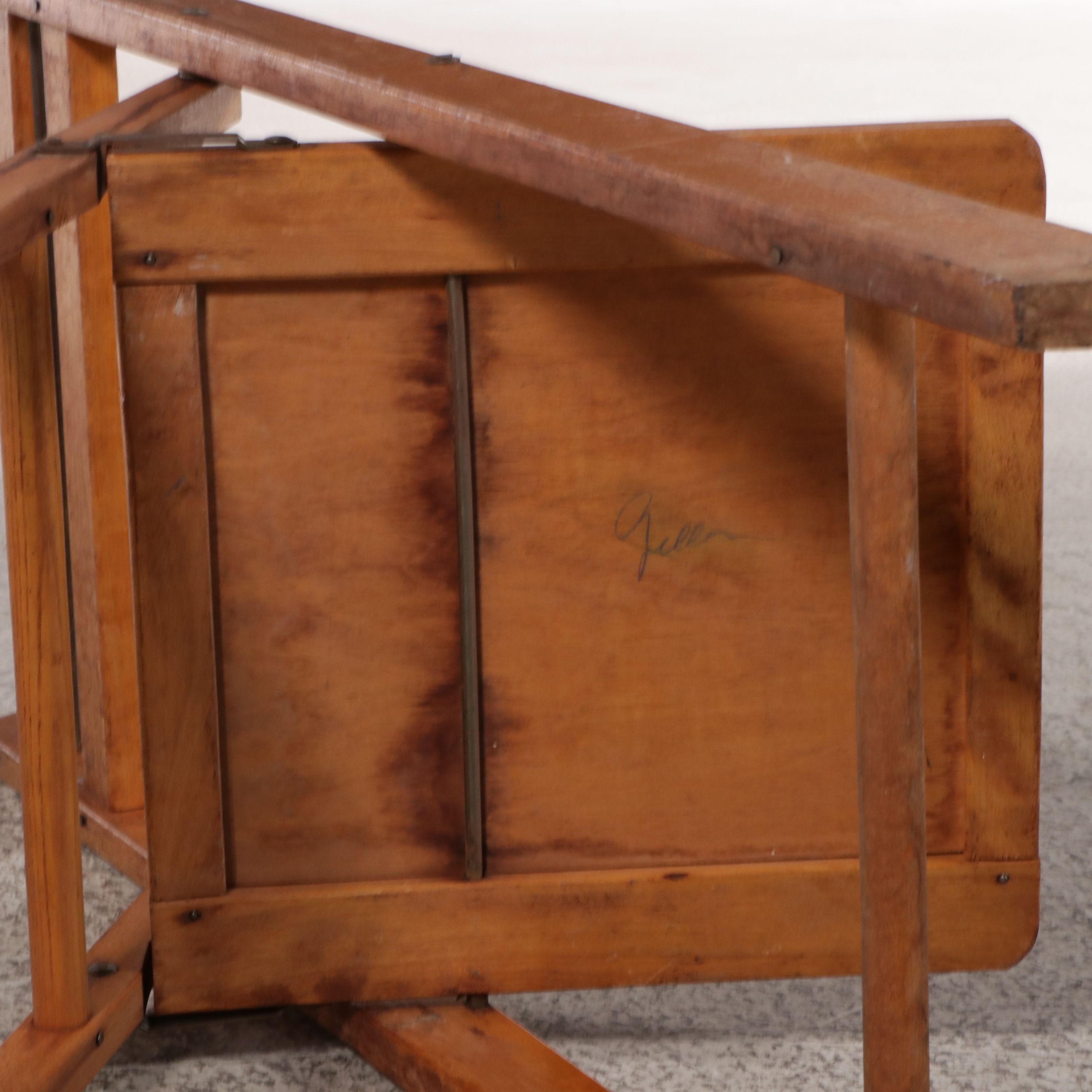 Six Wood Folding Chairs, Early to Mid-20th Century