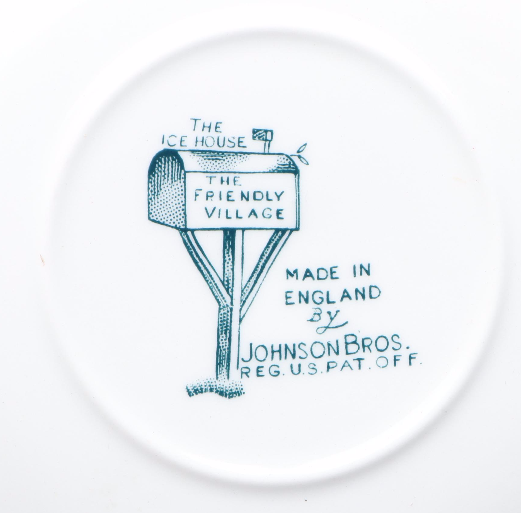 Johnson Bros. "The Friendly Village" and Other Assorted Tea Cups and Saucers