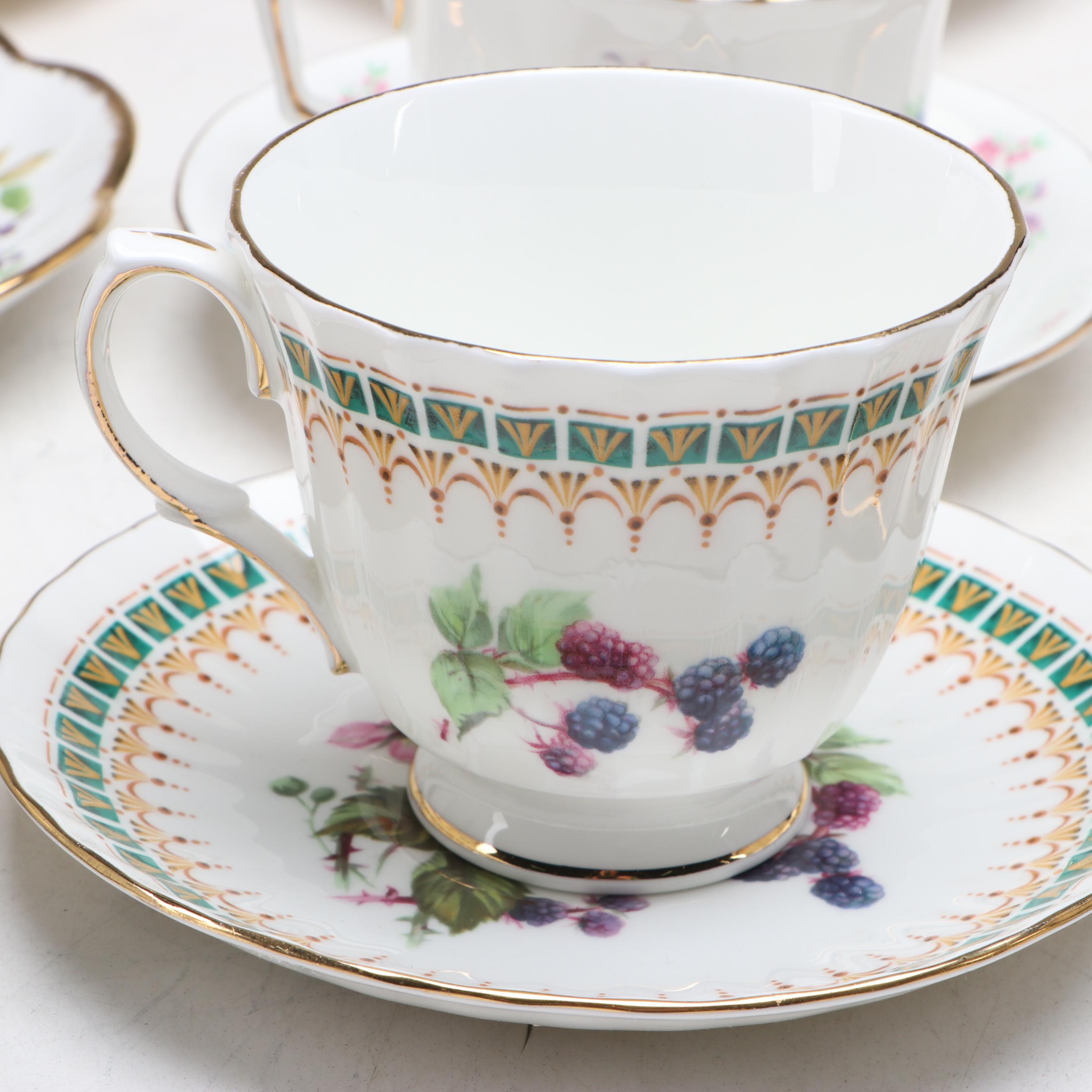 Johnson Bros. "The Friendly Village" and Other Assorted Tea Cups and Saucers