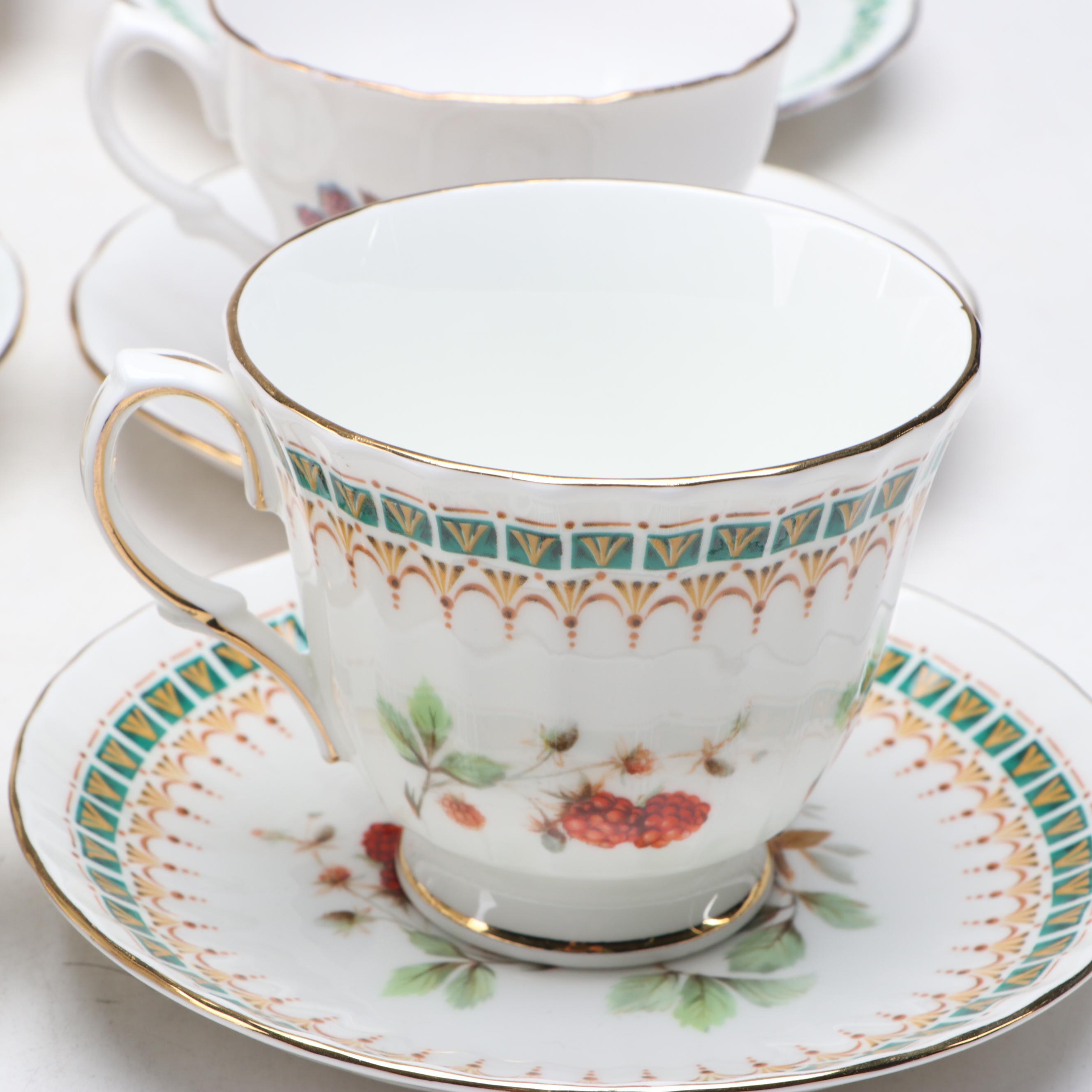 Johnson Bros. "The Friendly Village" and Other Assorted Tea Cups and Saucers