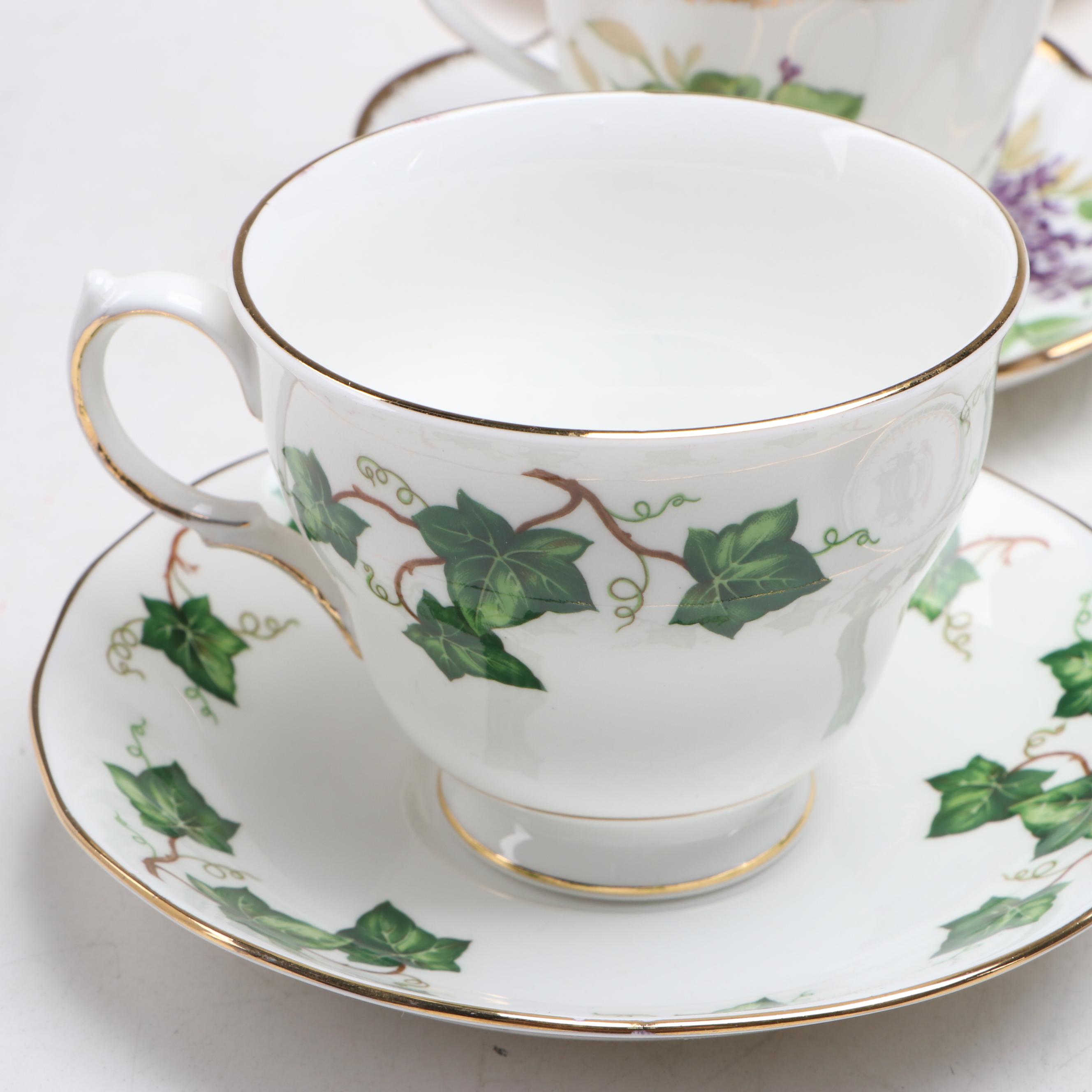 Johnson Bros. "The Friendly Village" and Other Assorted Tea Cups and Saucers