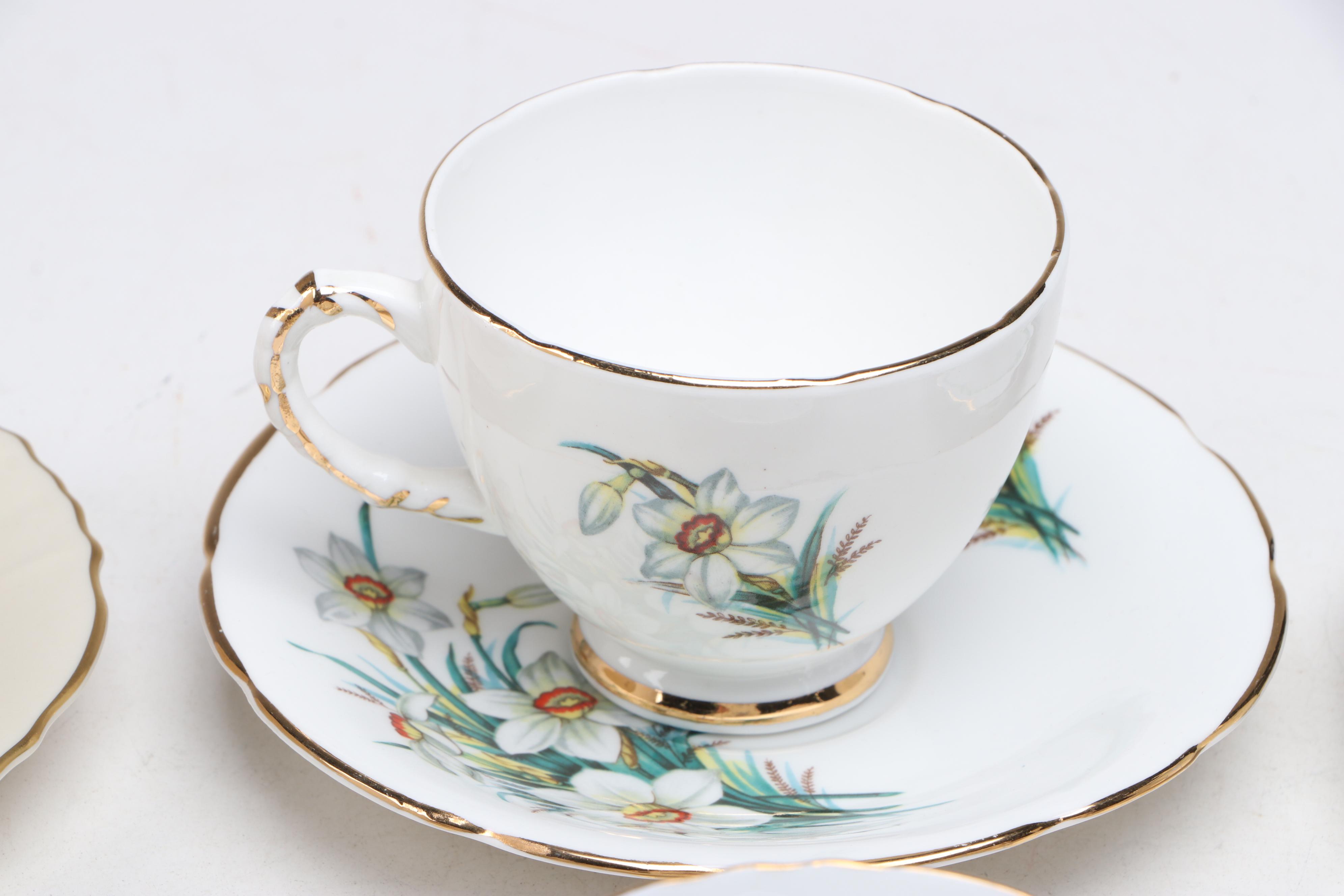 Johnson Bros. "The Friendly Village" and Other Assorted Tea Cups and Saucers