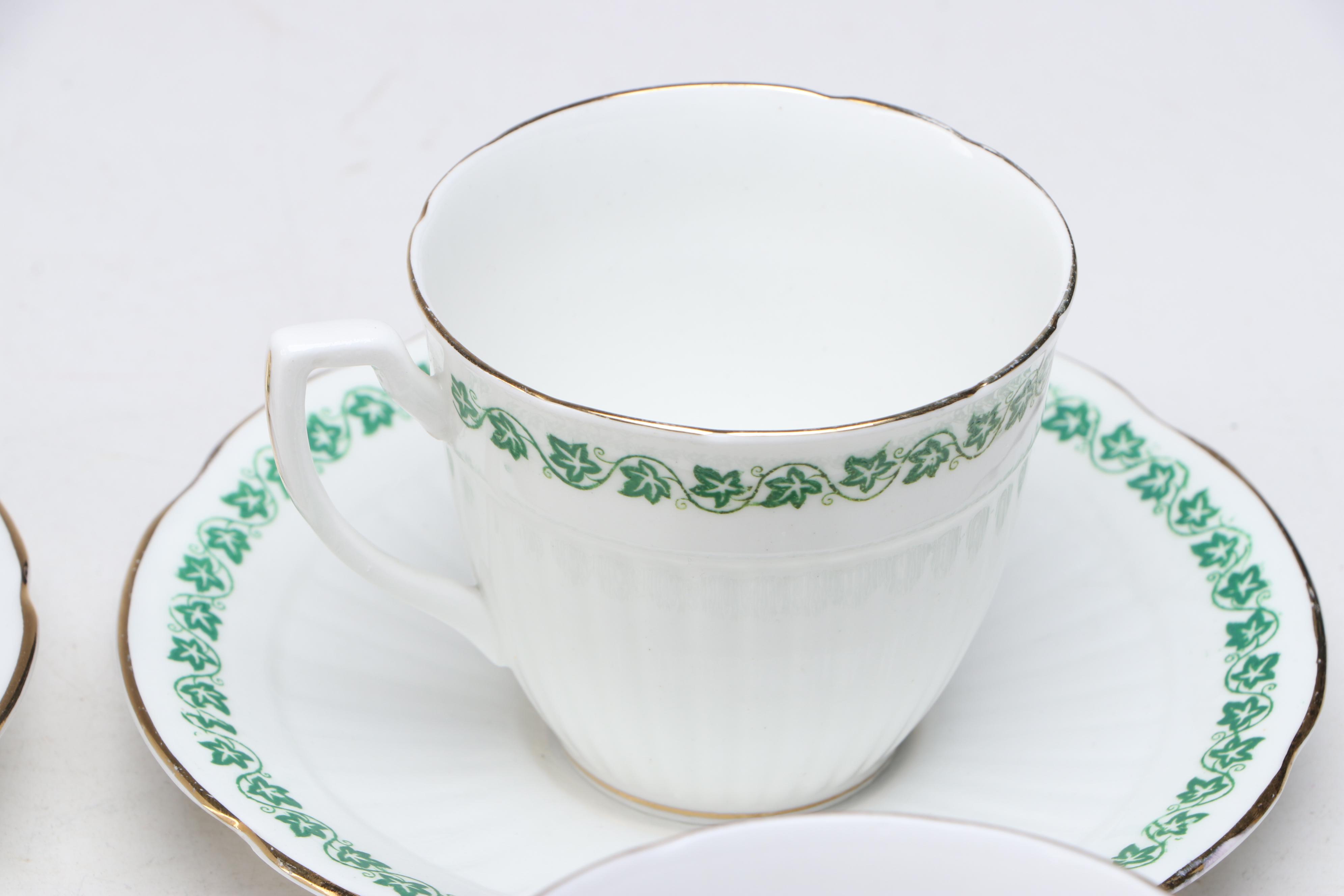 Johnson Bros. "The Friendly Village" and Other Assorted Tea Cups and Saucers