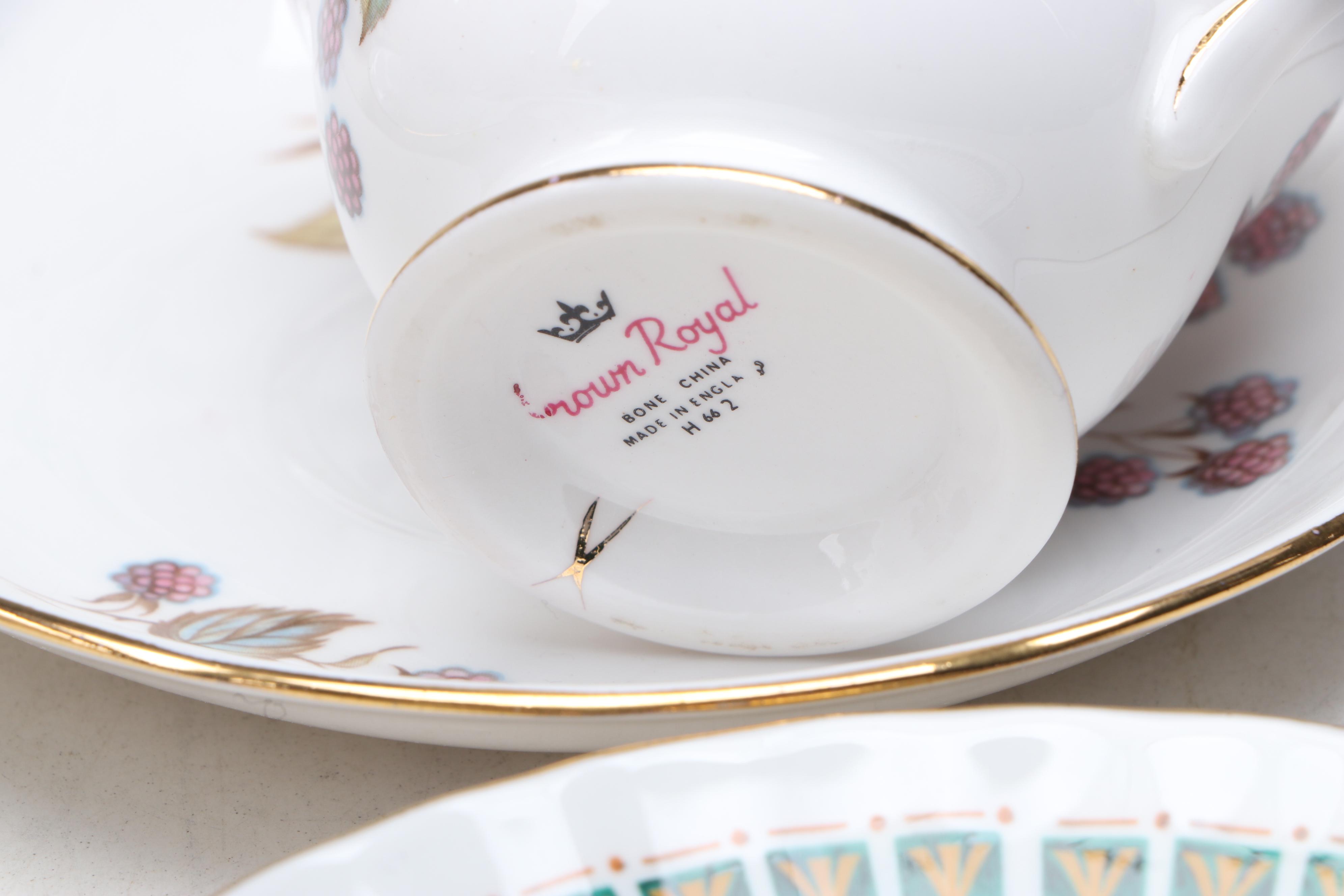 Johnson Bros. "The Friendly Village" and Other Assorted Tea Cups and Saucers