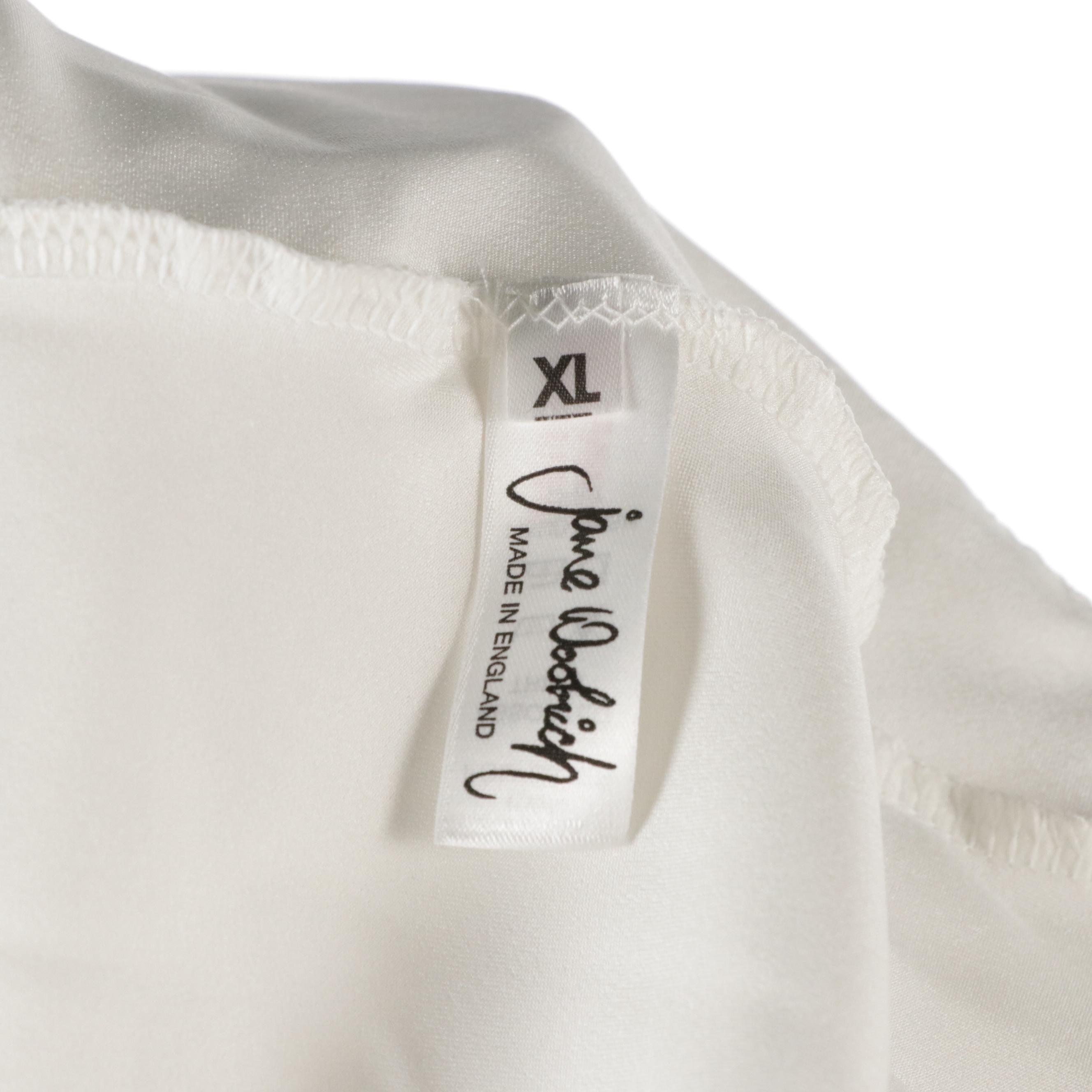 Jane Woolrich White Lace Trimmed Chemise and Matching Robe, With Tag