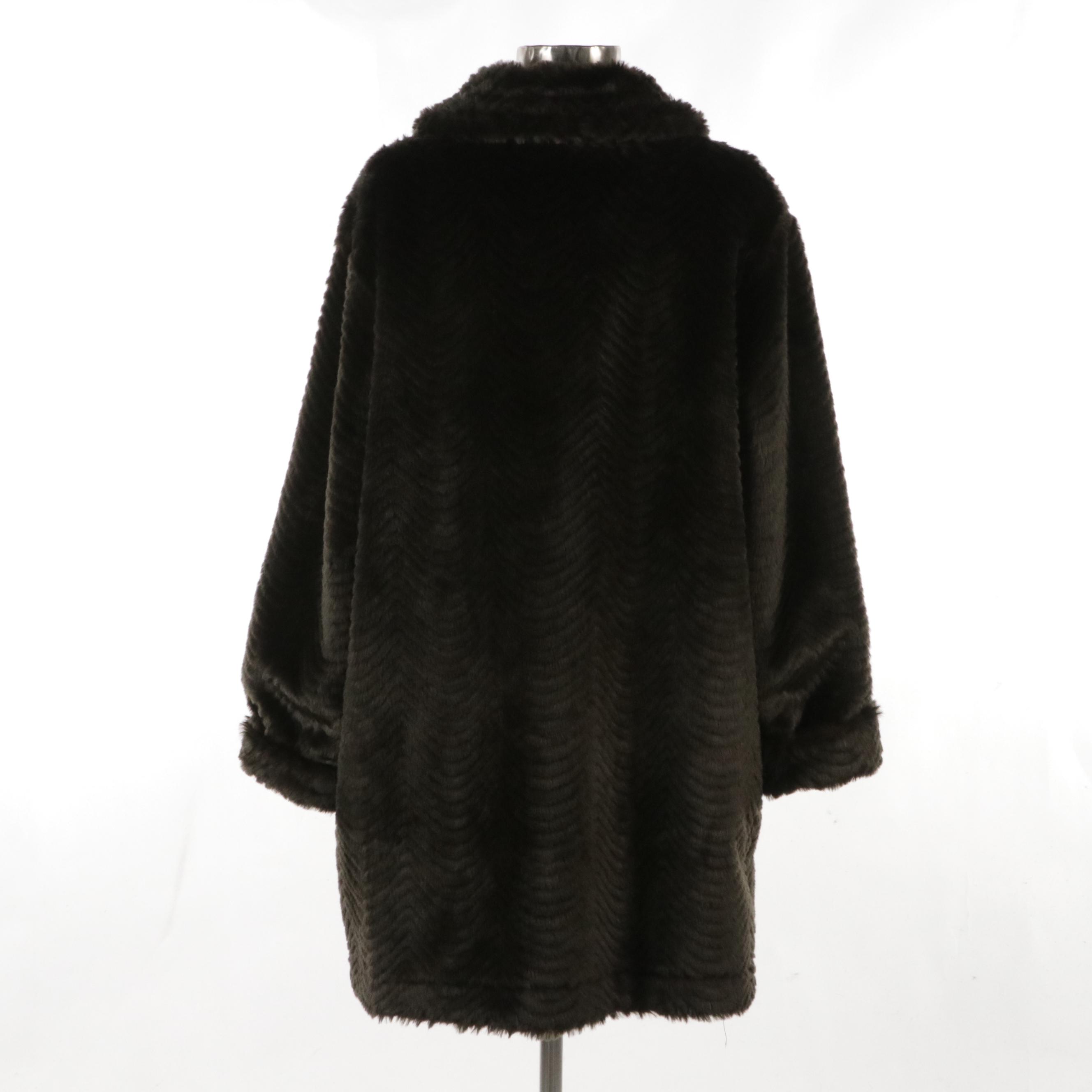 Donna Salyers Reversible Faux Fur Button-Front Coat