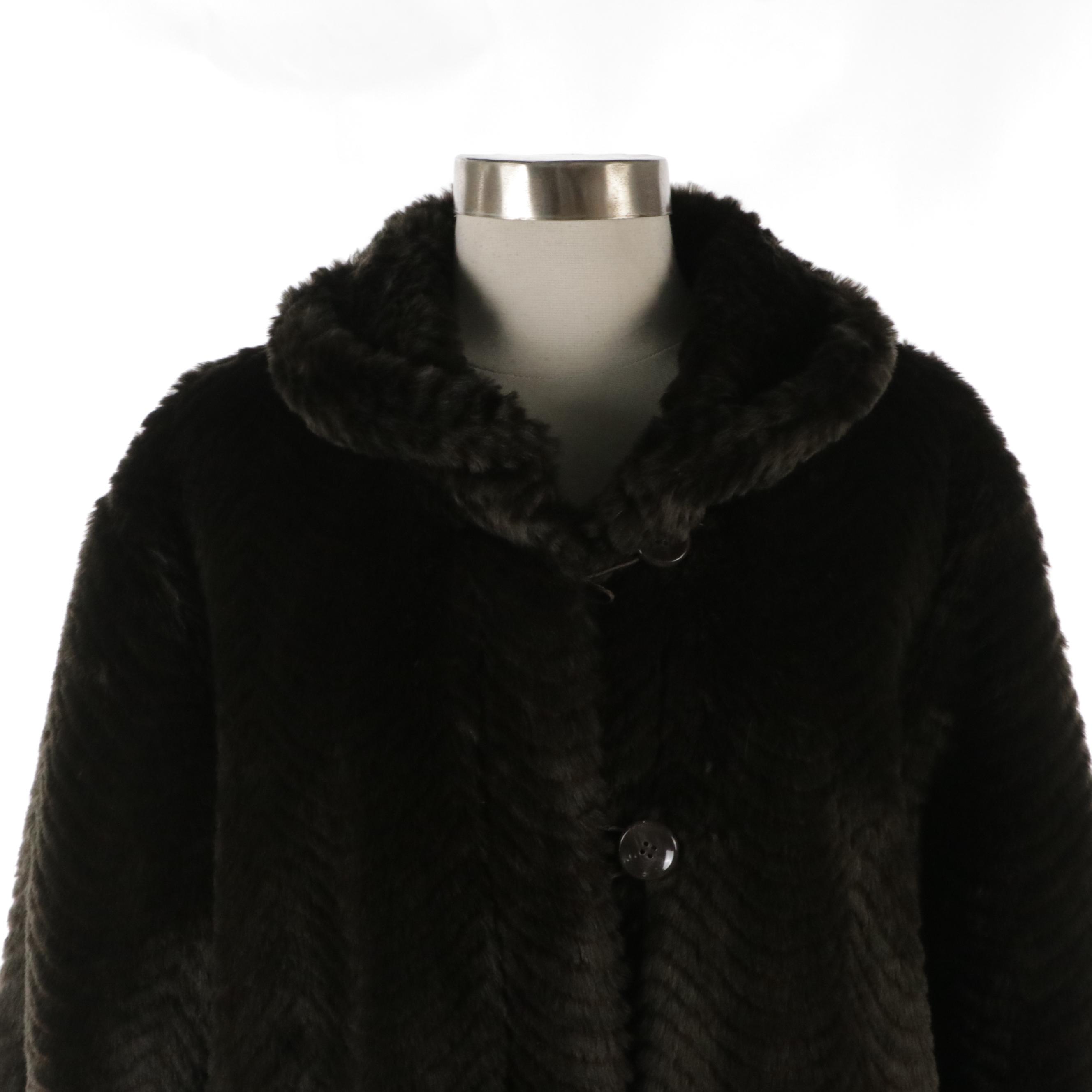 Donna Salyers Reversible Faux Fur Button-Front Coat