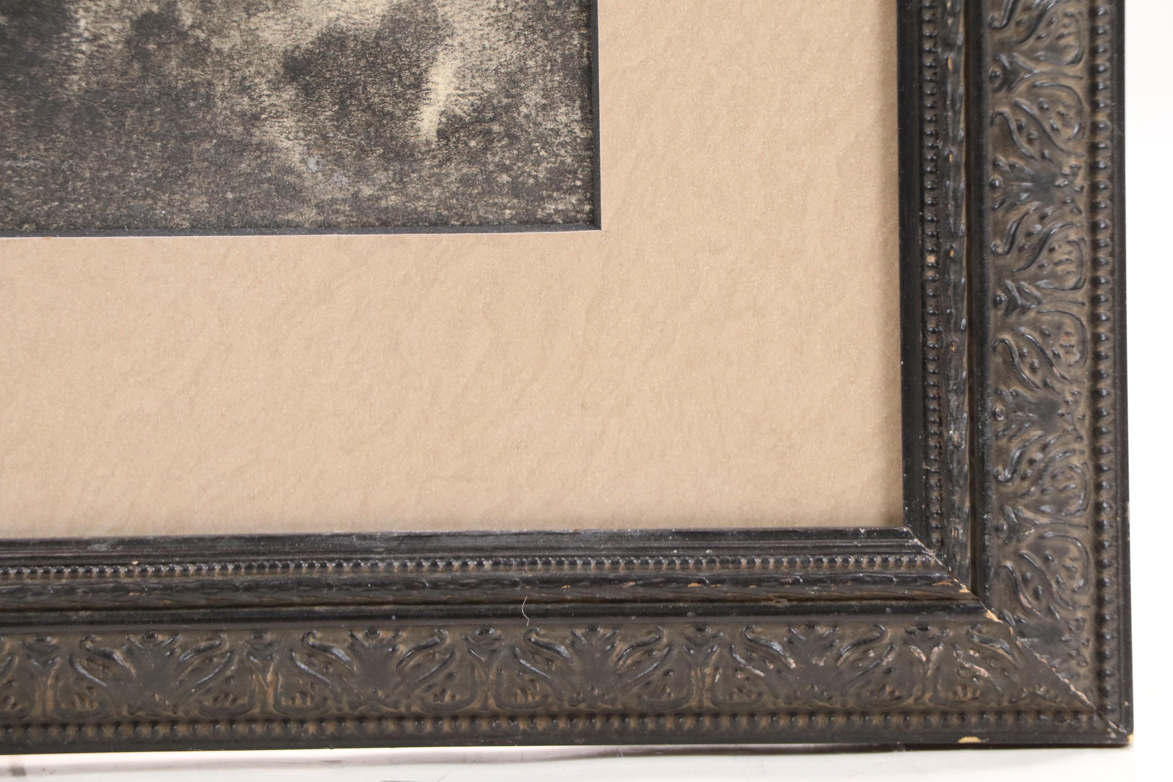 Kenneth G. Howard Street Scene Charcoal Drawing, 20th Century