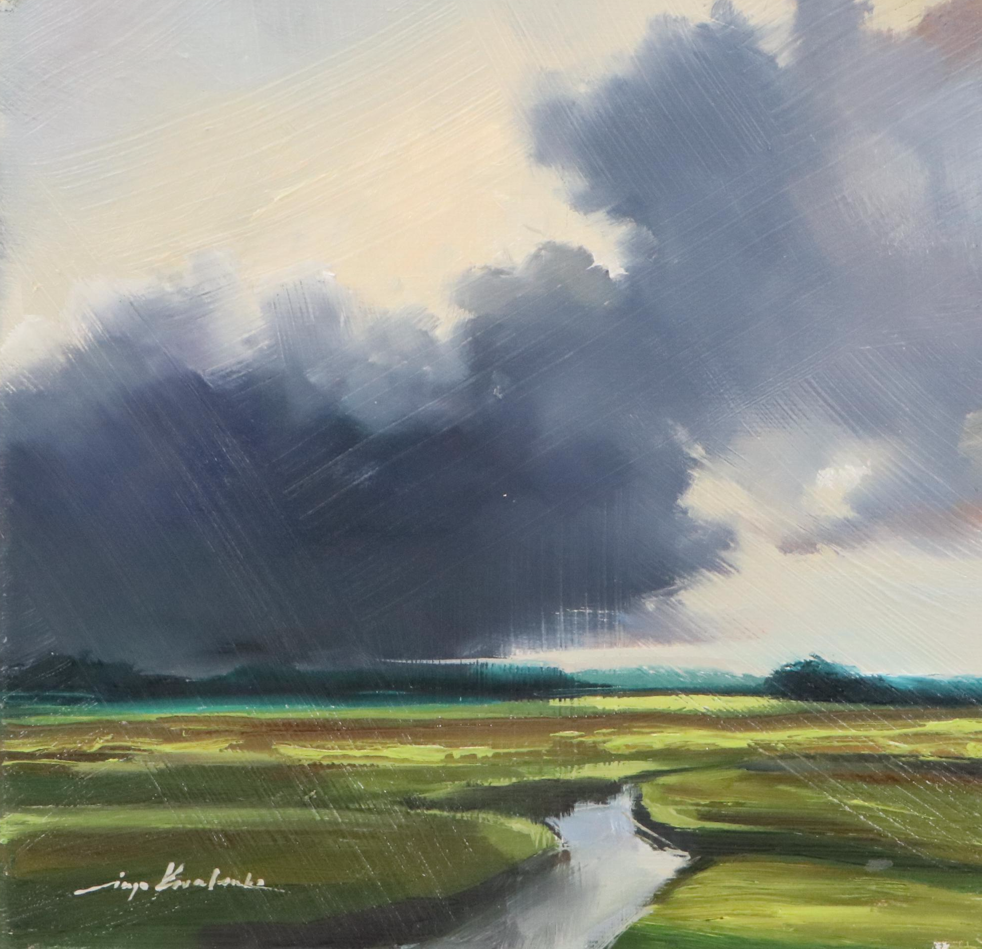 Inga Kovalenko Cloudy Landscape Oil Painting, 2025