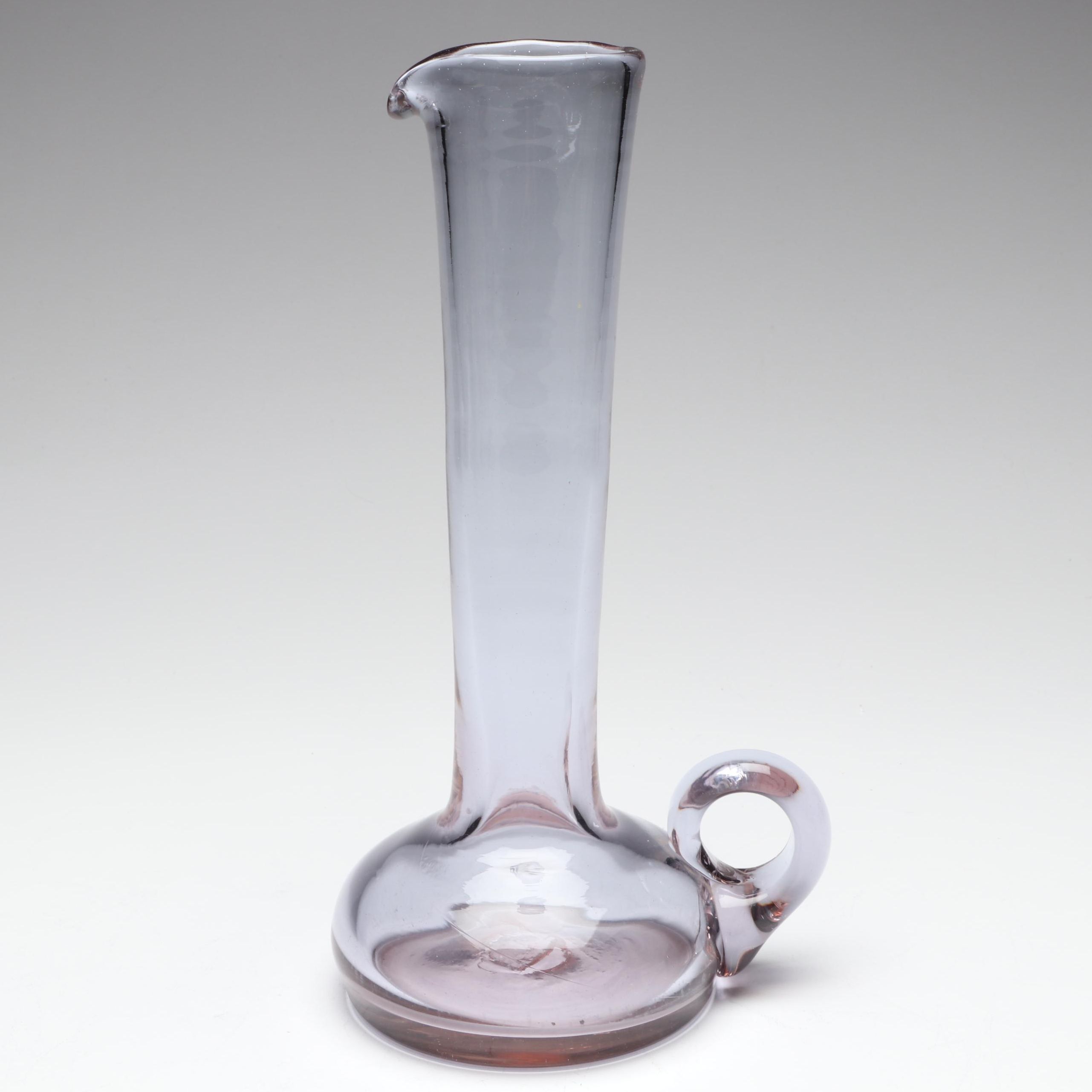 Hand Blown Glass Ewer Vase