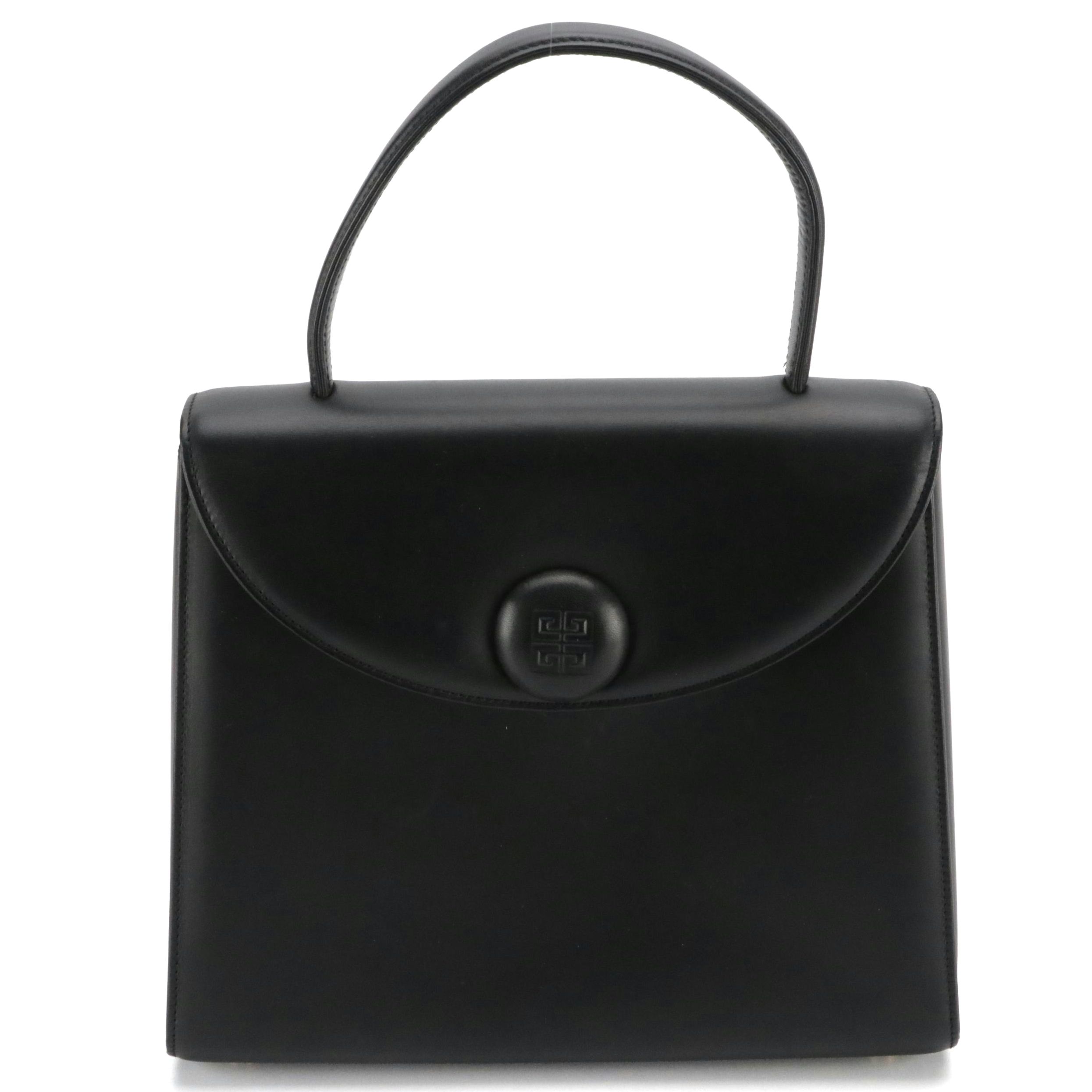 Maroquinerie Givenchy Front Flap Handbag in Black Calfskin Leather, With Box
