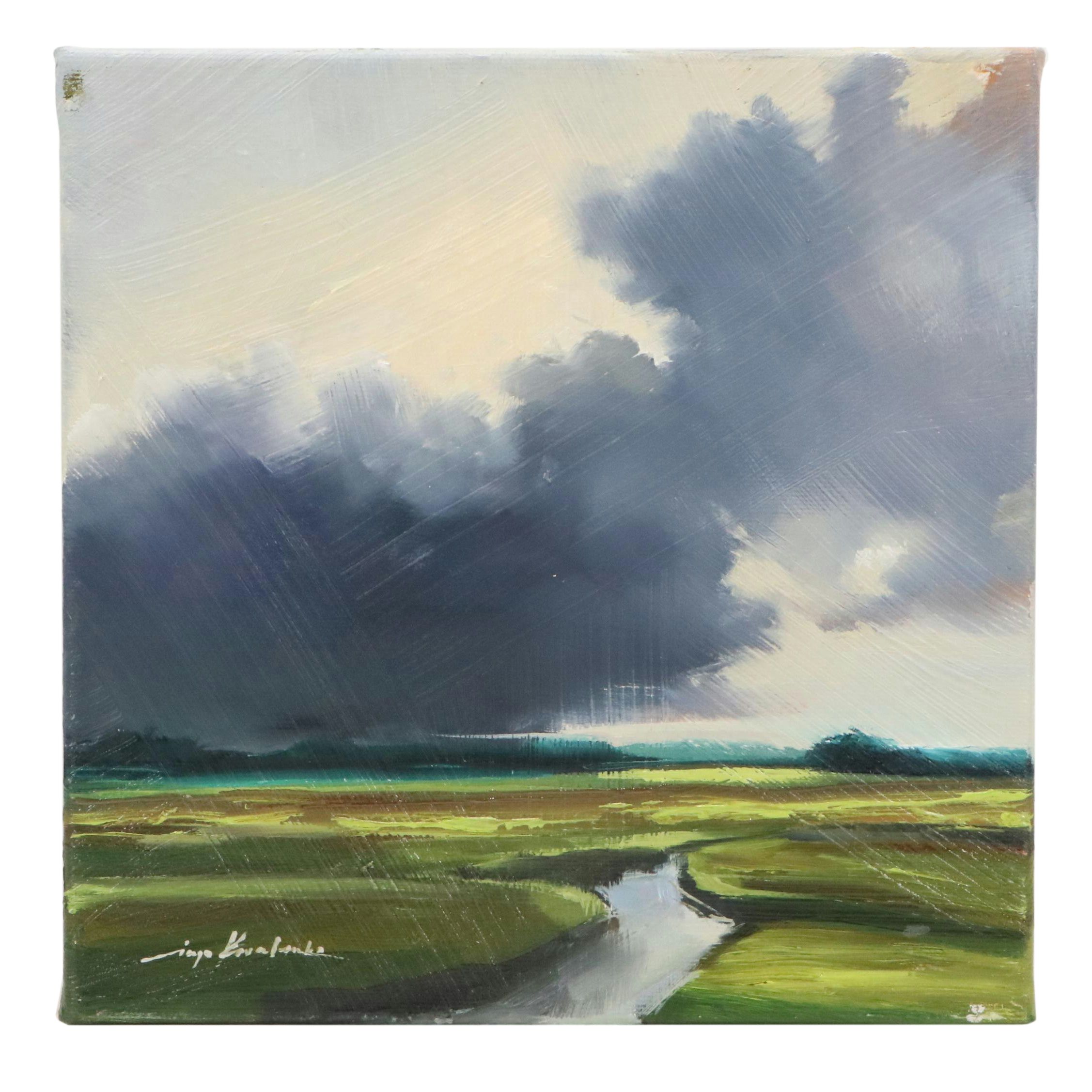 Inga Kovalenko Cloudy Landscape Oil Painting, 2025