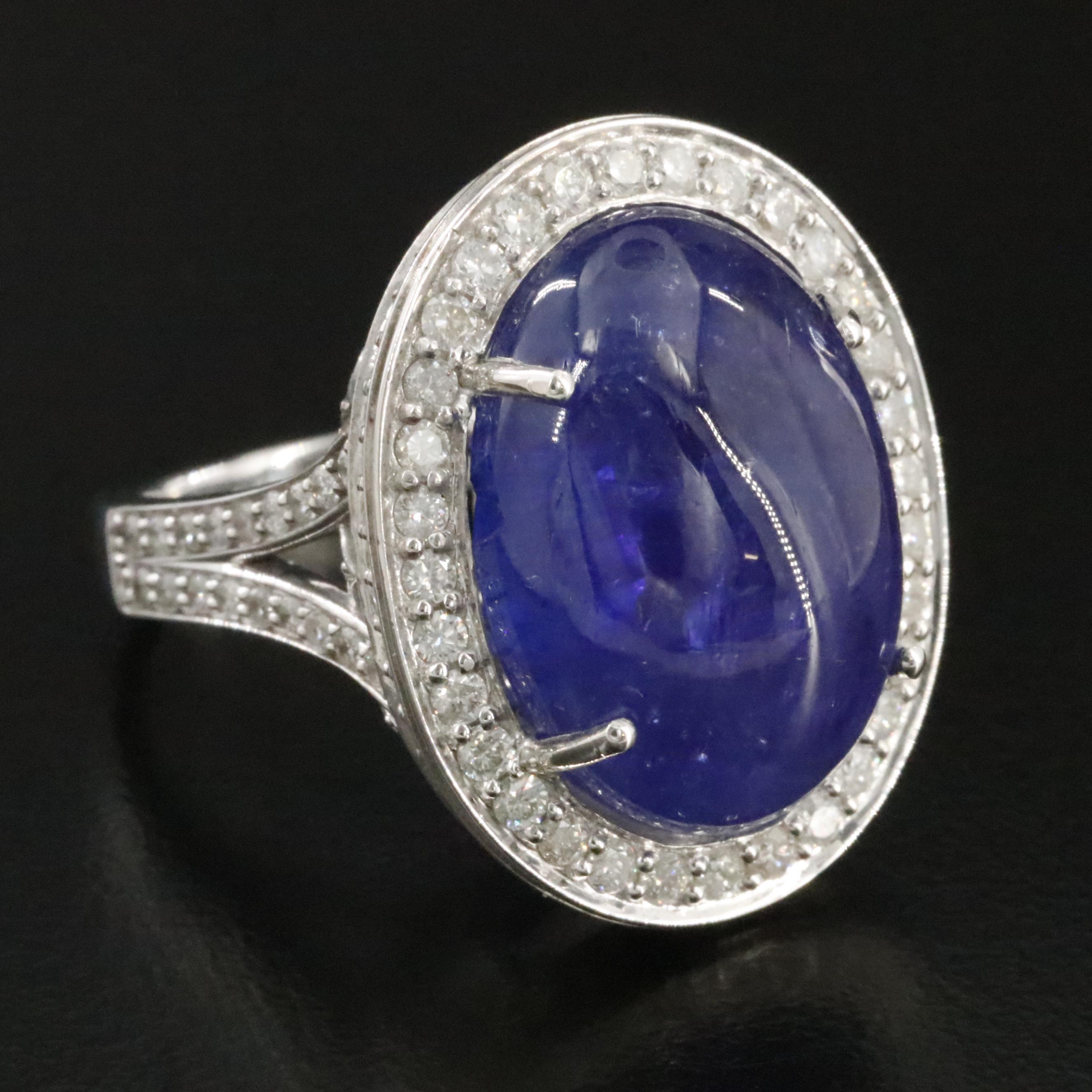 Ellanza 14K 20.55 CT Tanzanite and 1.78 CTW Diamond Ring