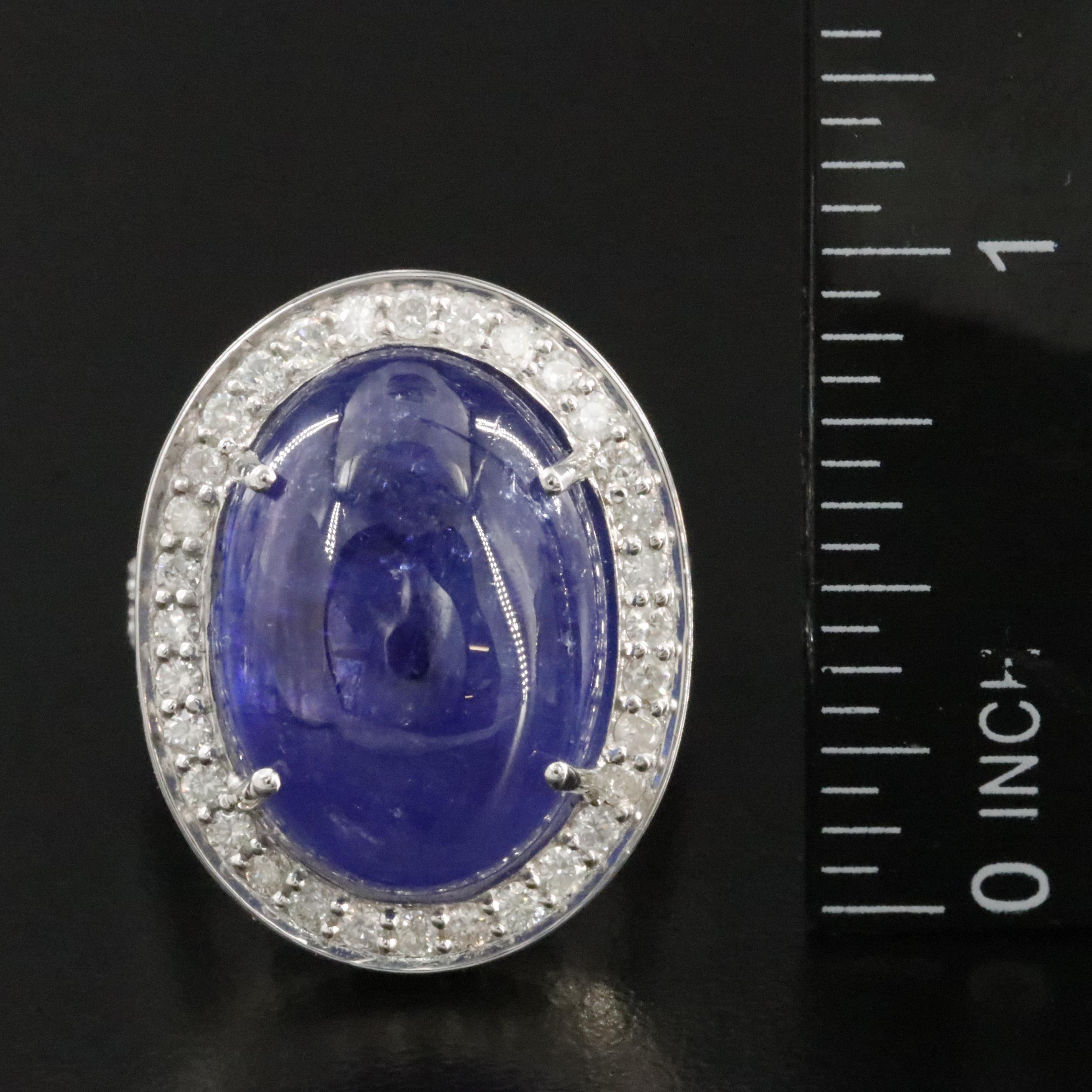 Ellanza 14K 20.55 CT Tanzanite and 1.78 CTW Diamond Ring