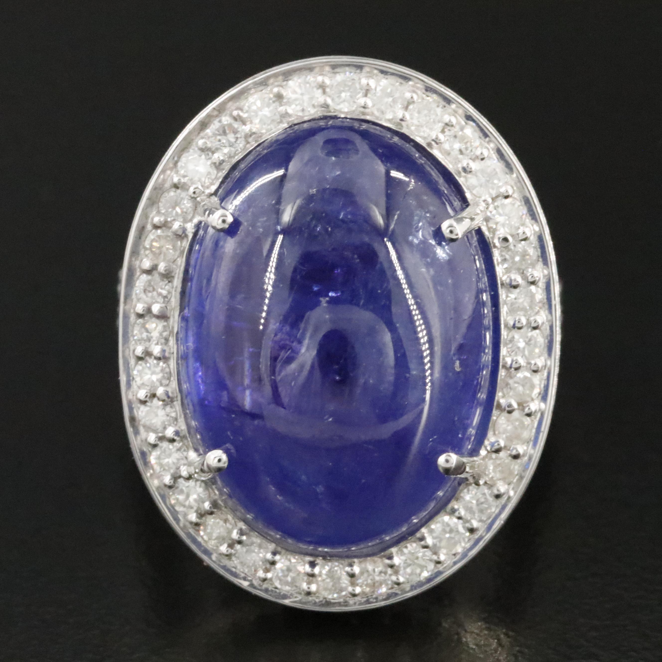 Ellanza 14K 20.55 CT Tanzanite and 1.78 CTW Diamond Ring
