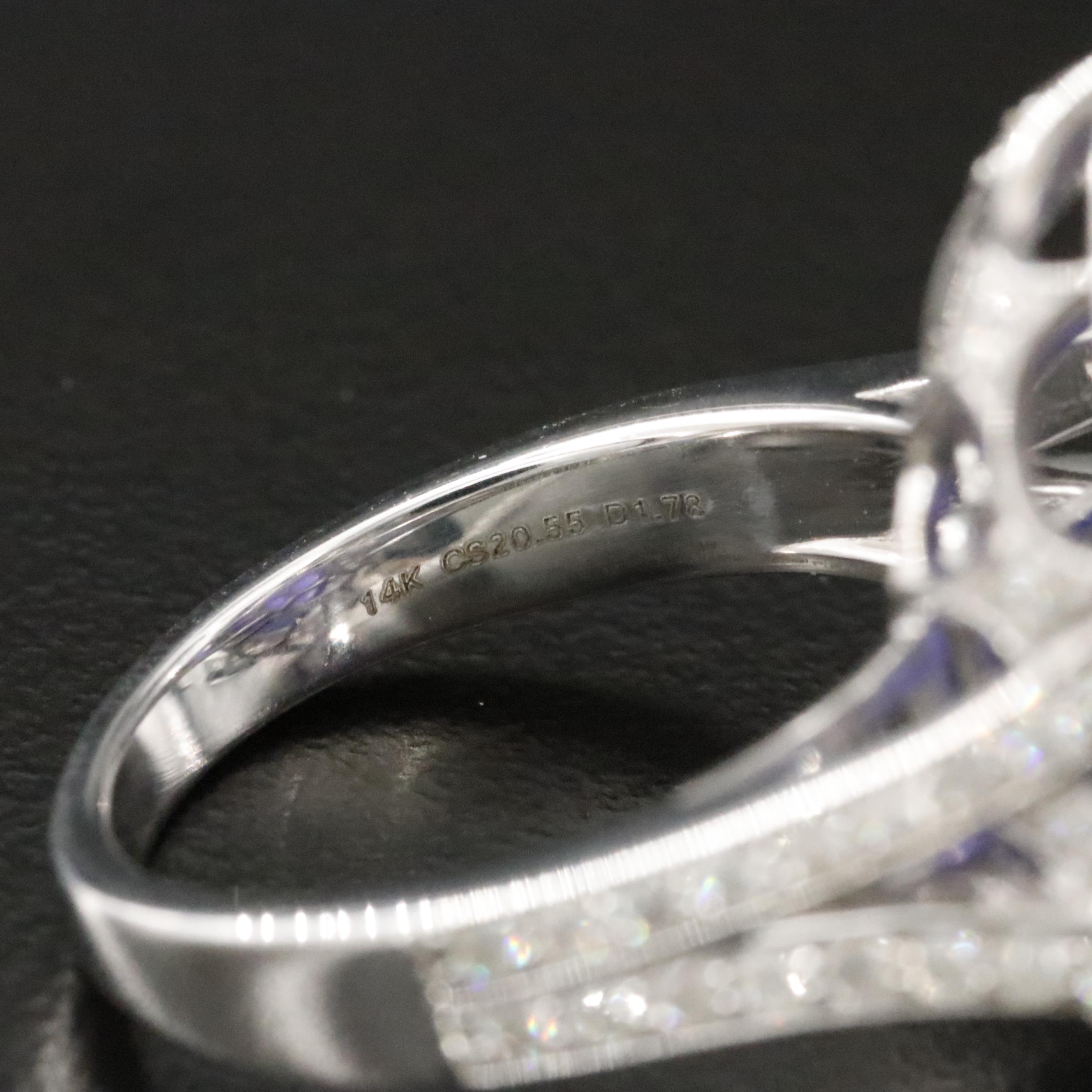 Ellanza 14K 20.55 CT Tanzanite and 1.78 CTW Diamond Ring