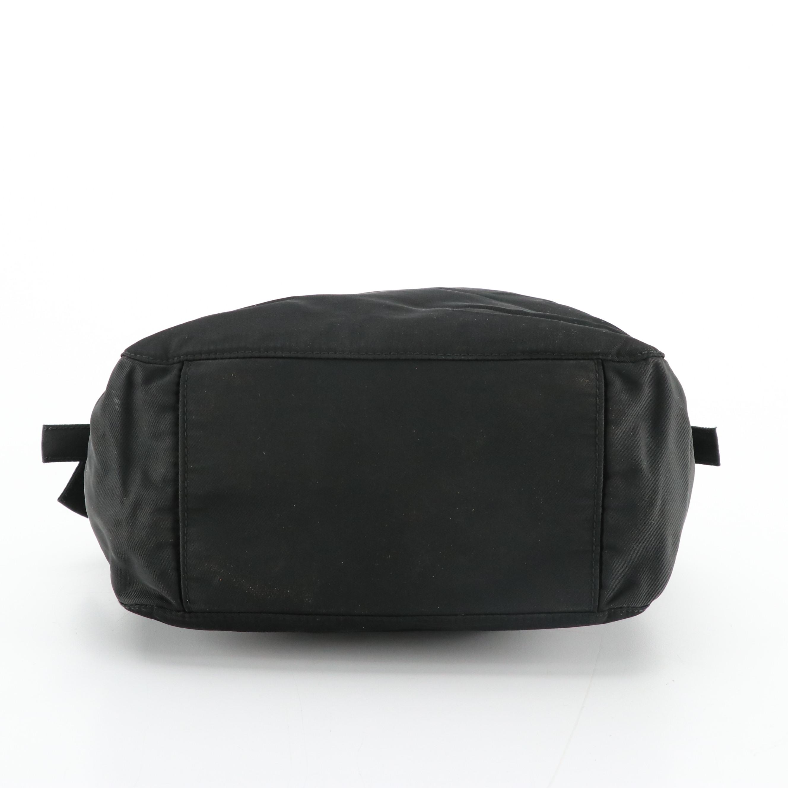 Prada Embroidered Logo Small Handbag in Nylon