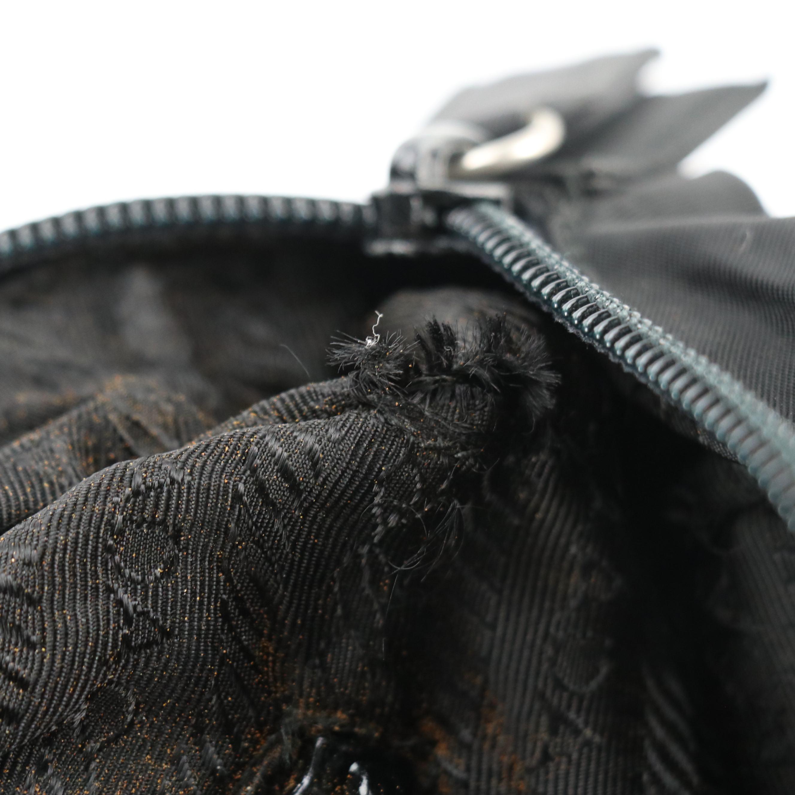 Prada Embroidered Logo Small Handbag in Nylon