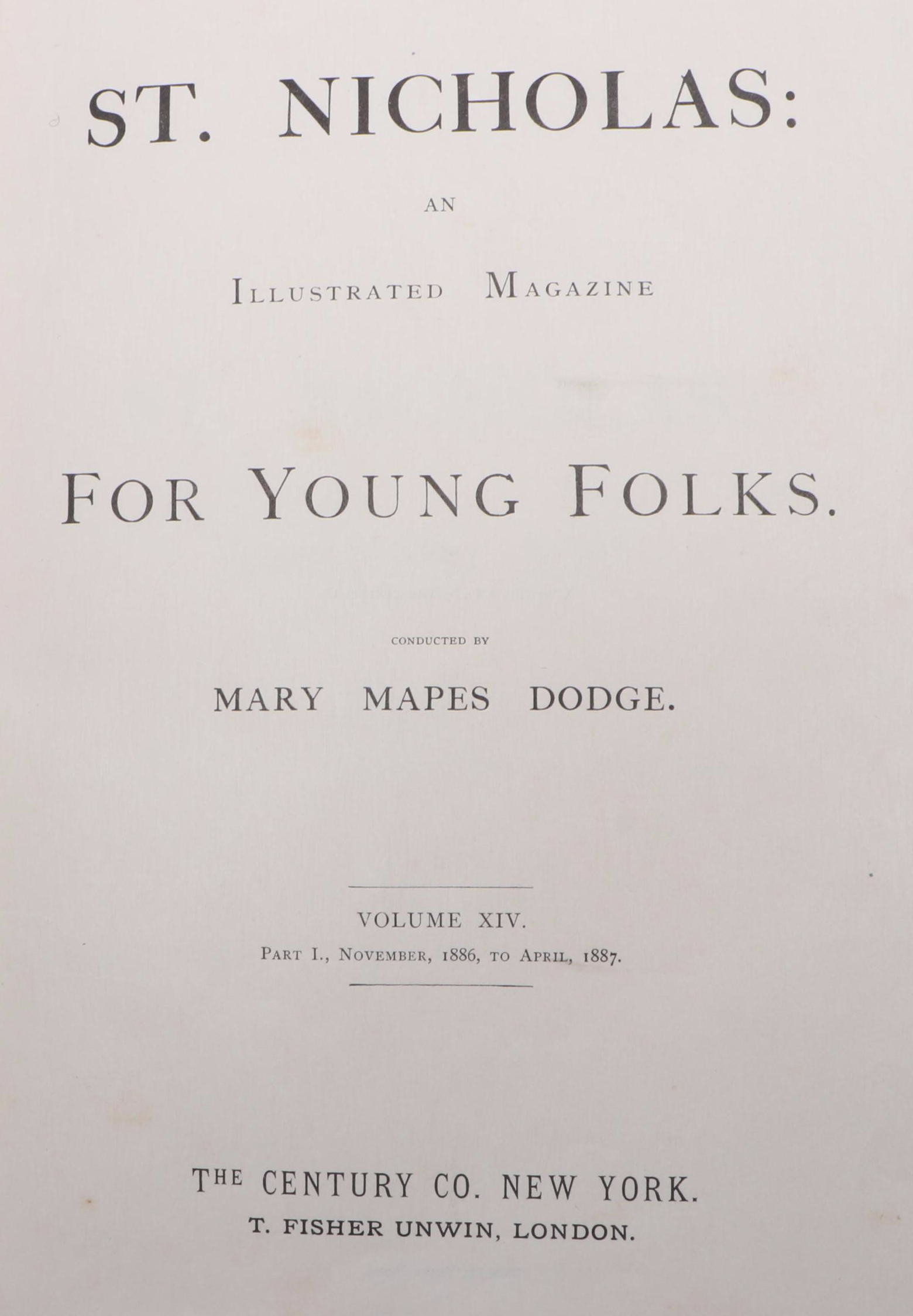 "St. Nicholas: An Illustrated Magazine" Vol. XIV Two-Volume Set, 1887