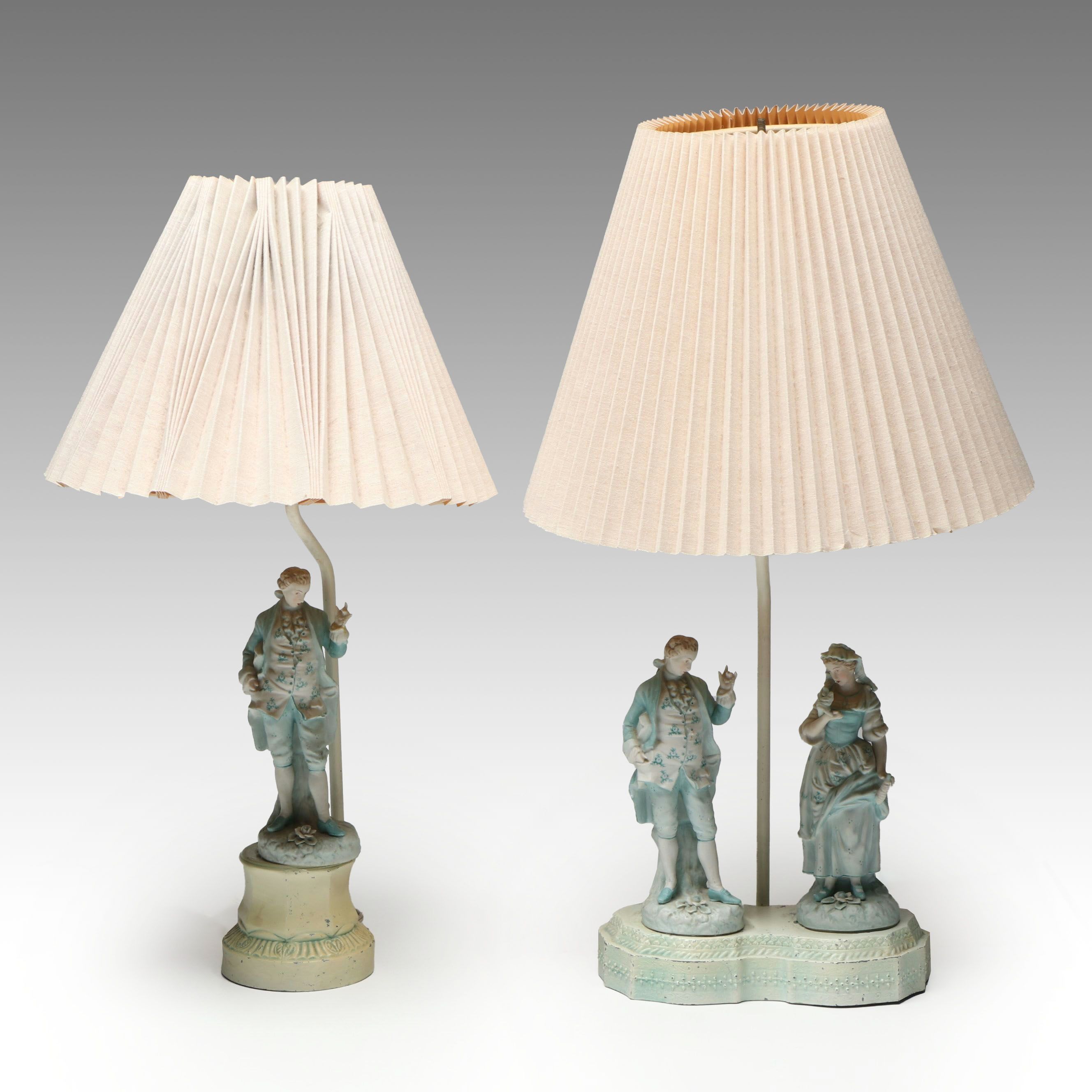 Andrea by Sadek Porcelain Colonial Figurine Table Lamps