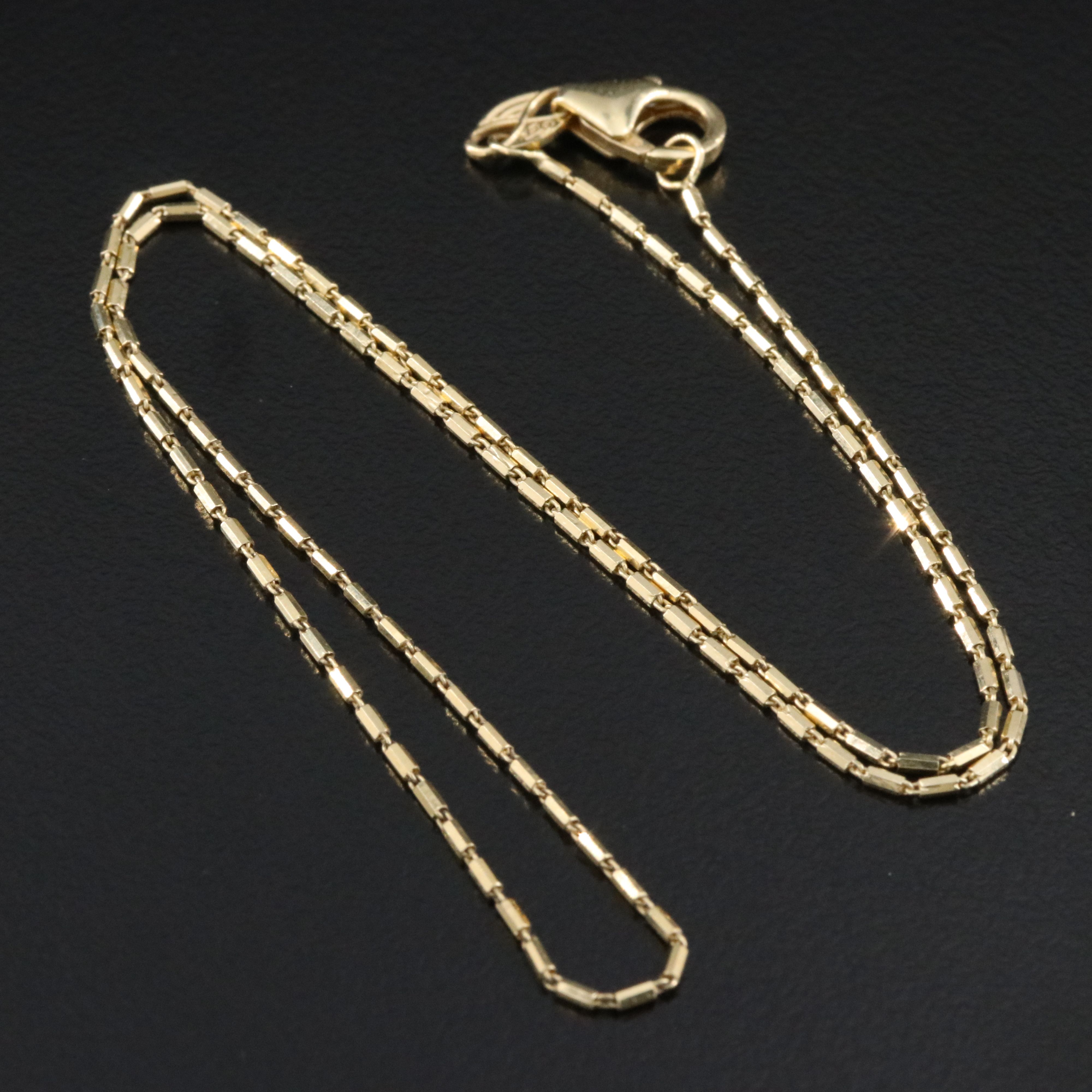 14K Italian Bar Chain Necklace
