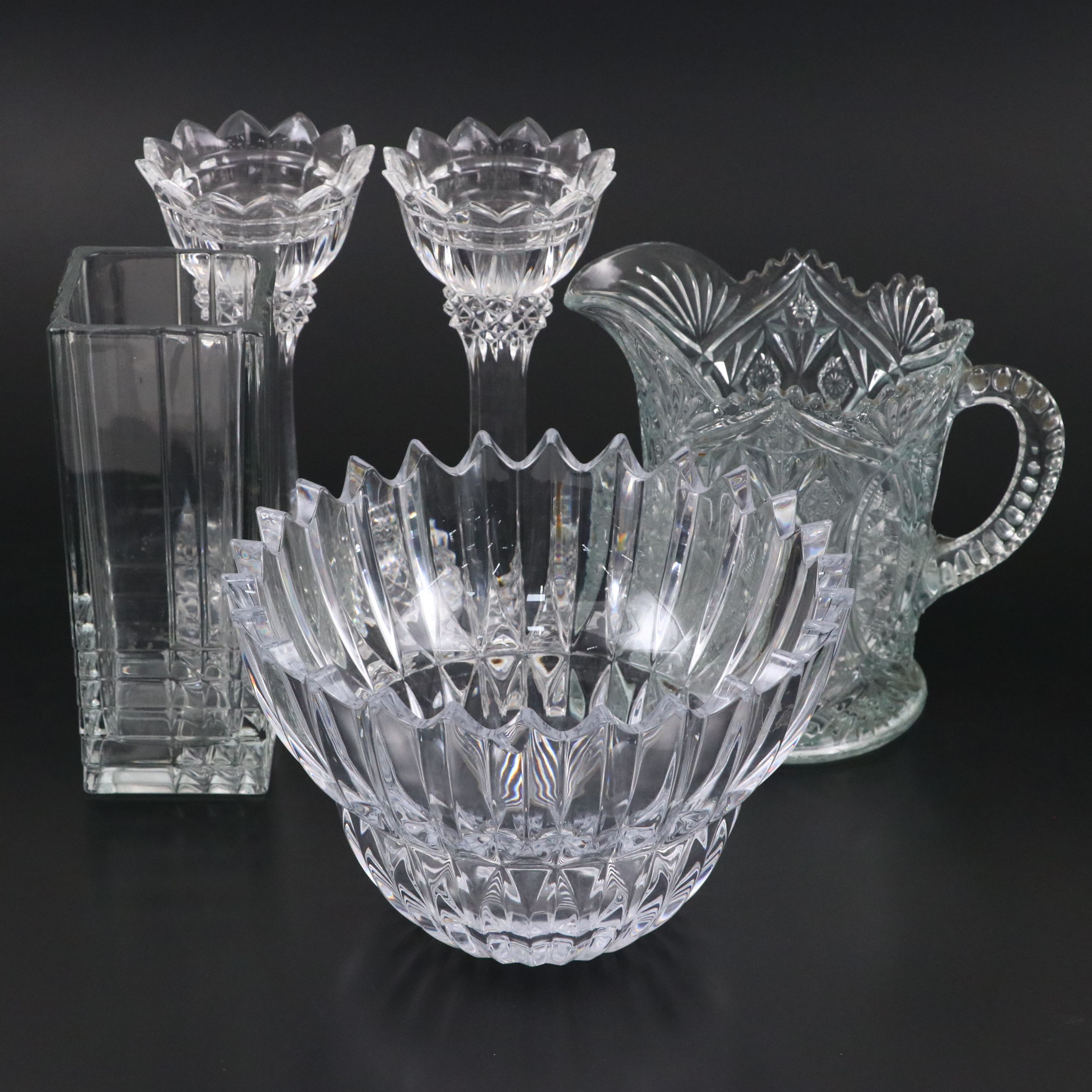 Crystal Bowl, Crystal Candle Holders, Crystal Vase, and More Crystal Décor
